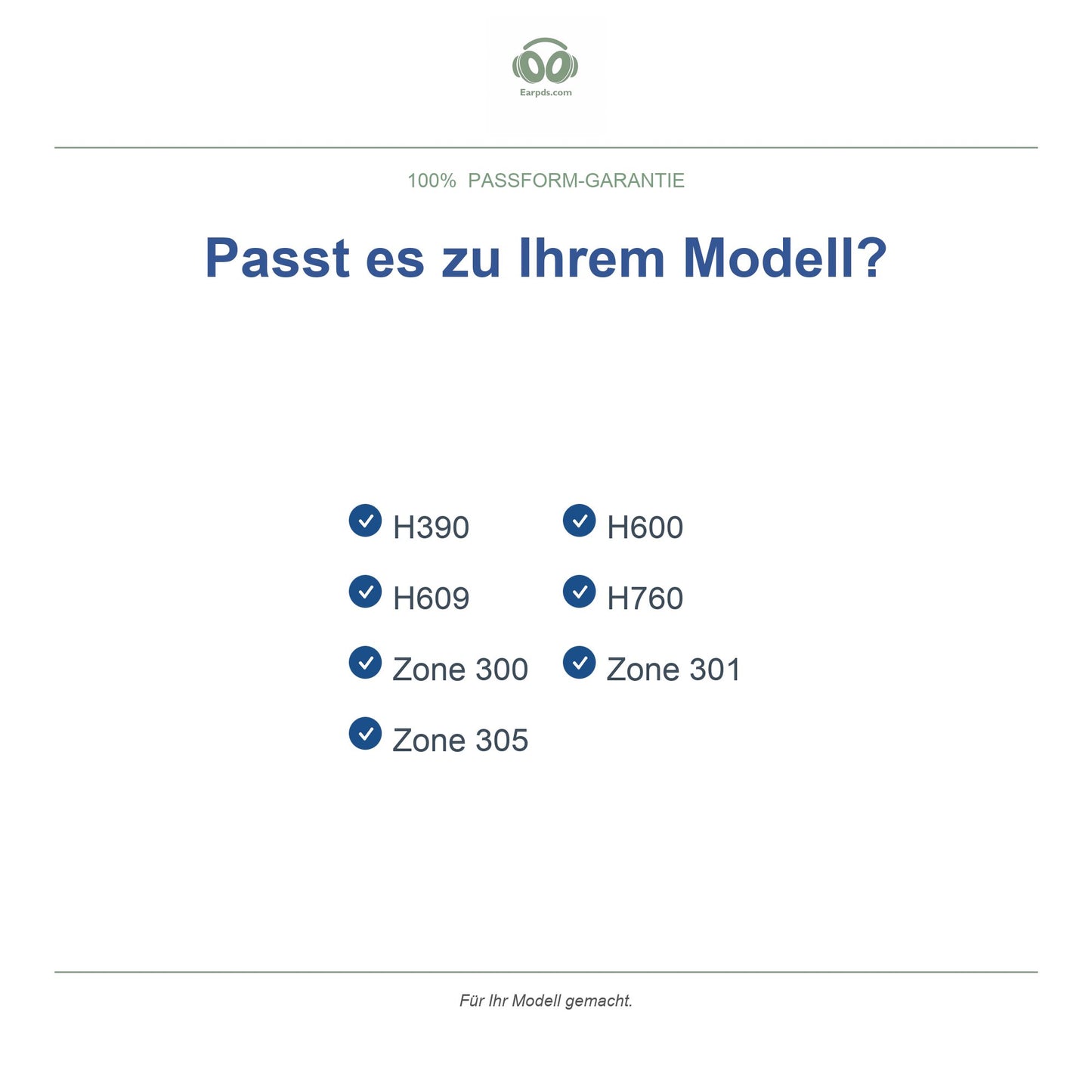 Oorkussens voor Logitech H390 / Zone 300 – Geschikt voor H390, H600, H760, Zone 300, Zone 305 en meer — Compatible models