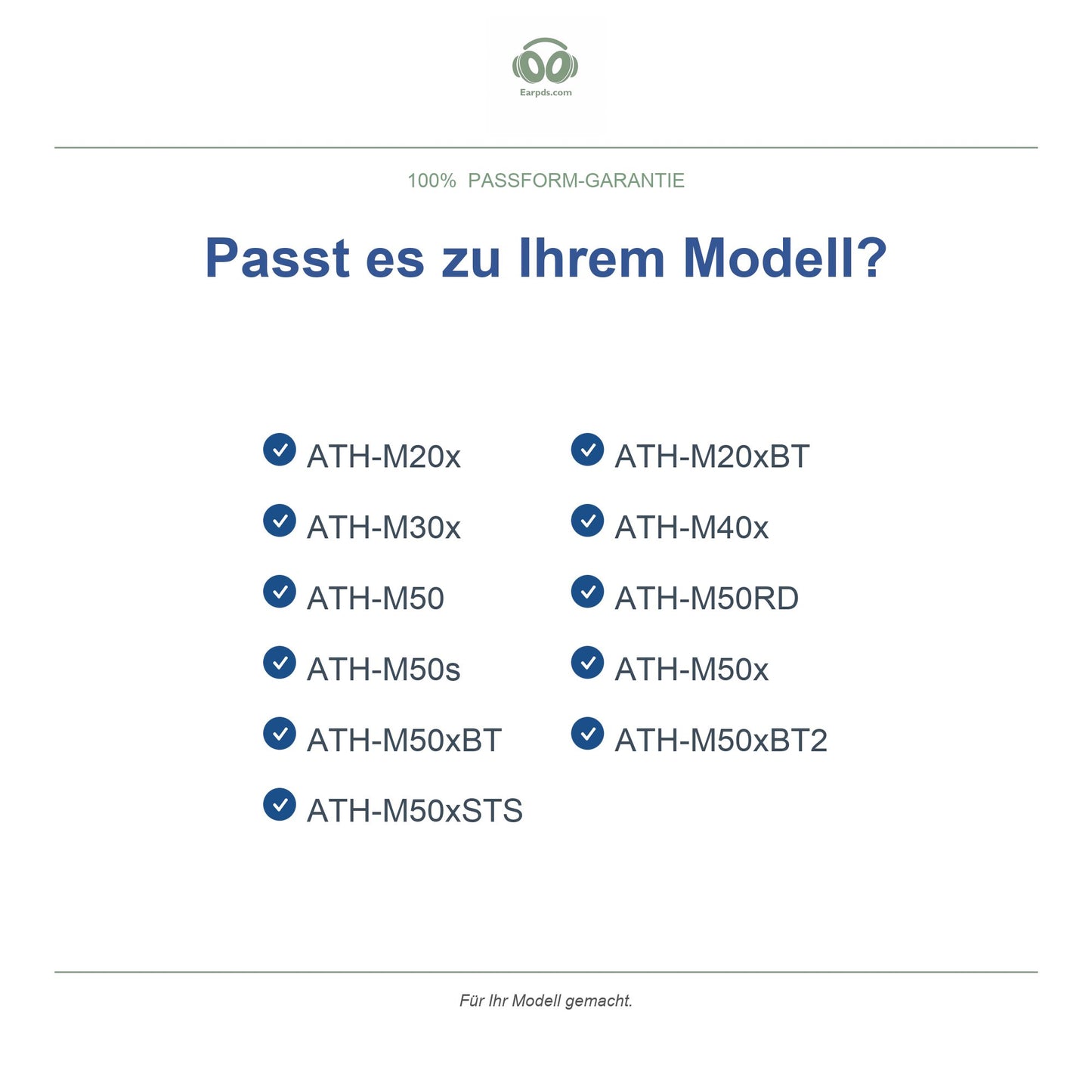 Oorkussens voor Audio-Technica M-Serie – Geschikt voor ATH-M50x, ATH-M40x, ATH-M30x en meer — Compatible models