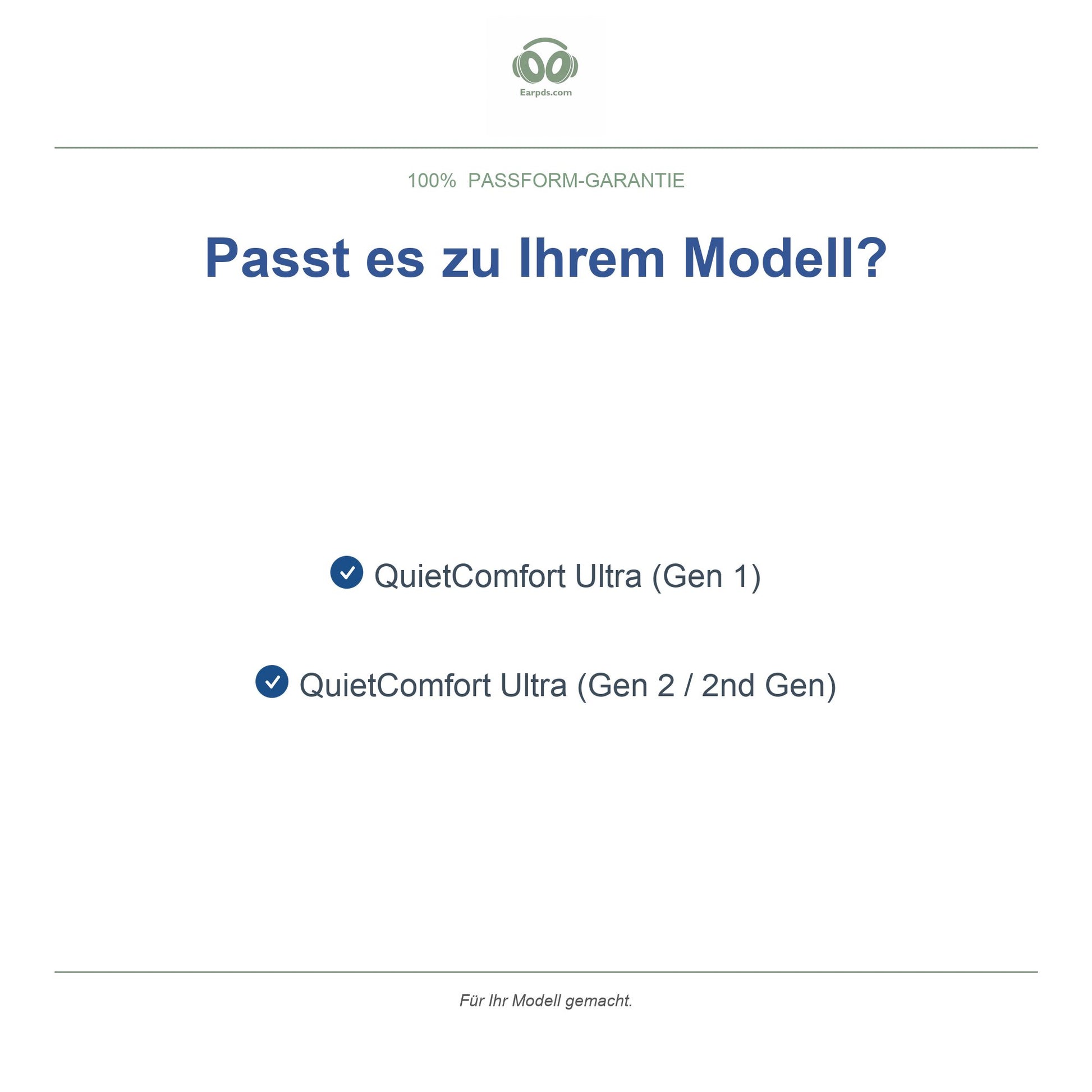 Ohrpolster für Bose QuietComfort Ultra – Passend für QC Ultra Gen 1, QC Ultra Gen 2