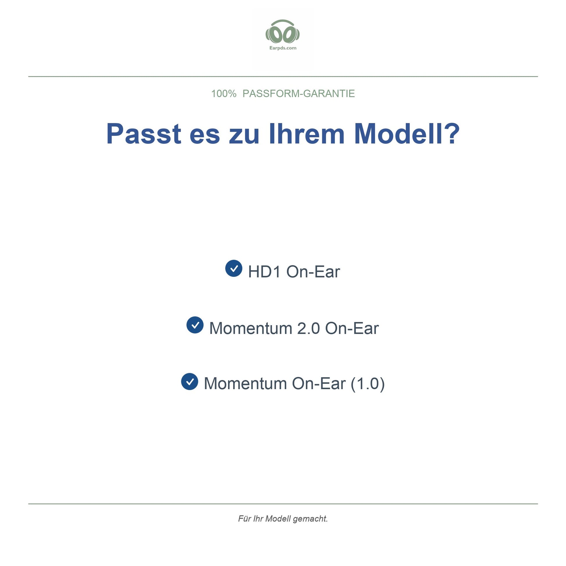 Ohrpolster für Sennheiser Momentum On-Ear – Passend für Momentum On-Ear, Momentum 2.0 On-Ear, HD1 On-Ear