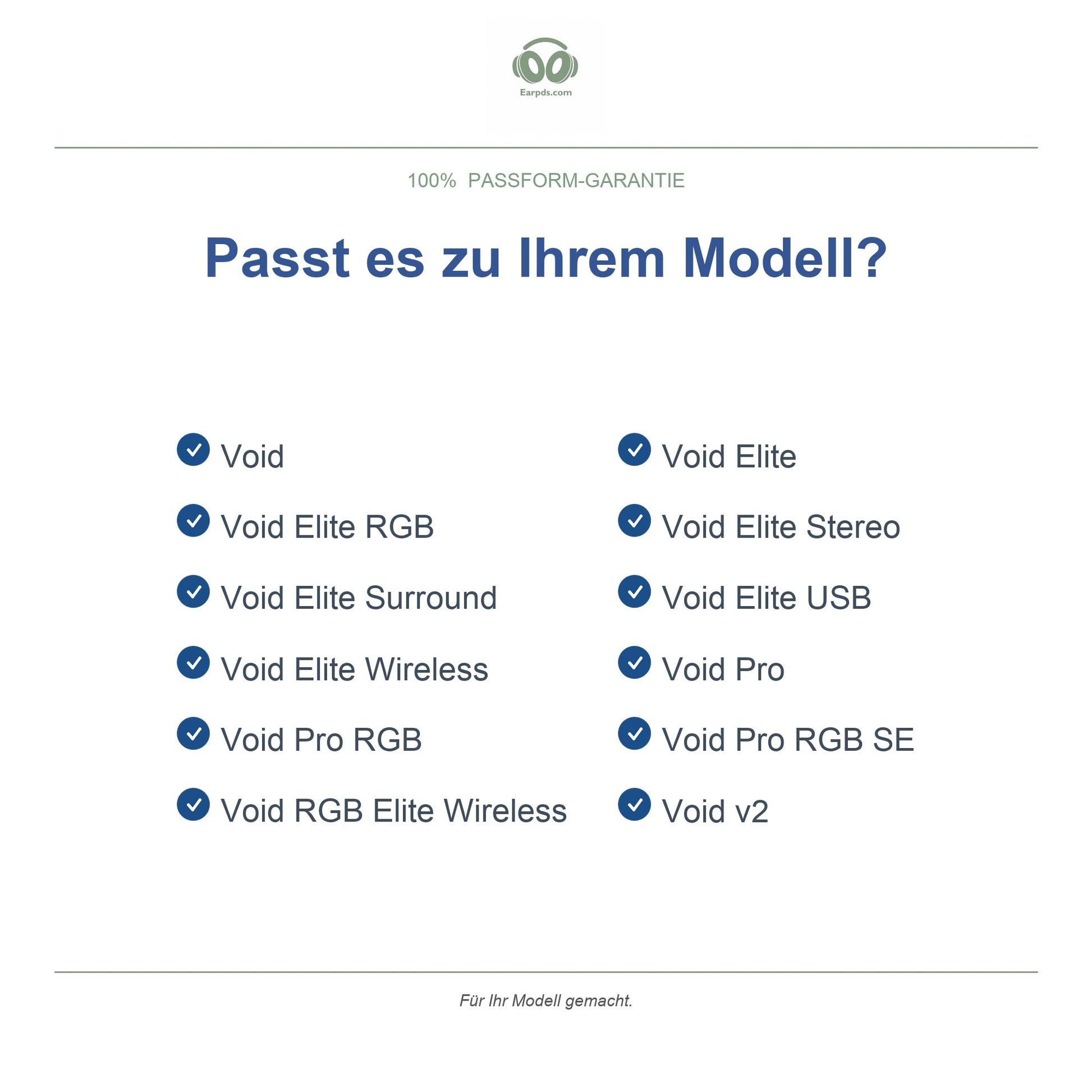 Ohrpolster für Corsair Void / Void Pro Serie – Passend für Void Pro, Void Pro RGB, Void Elite und mehr