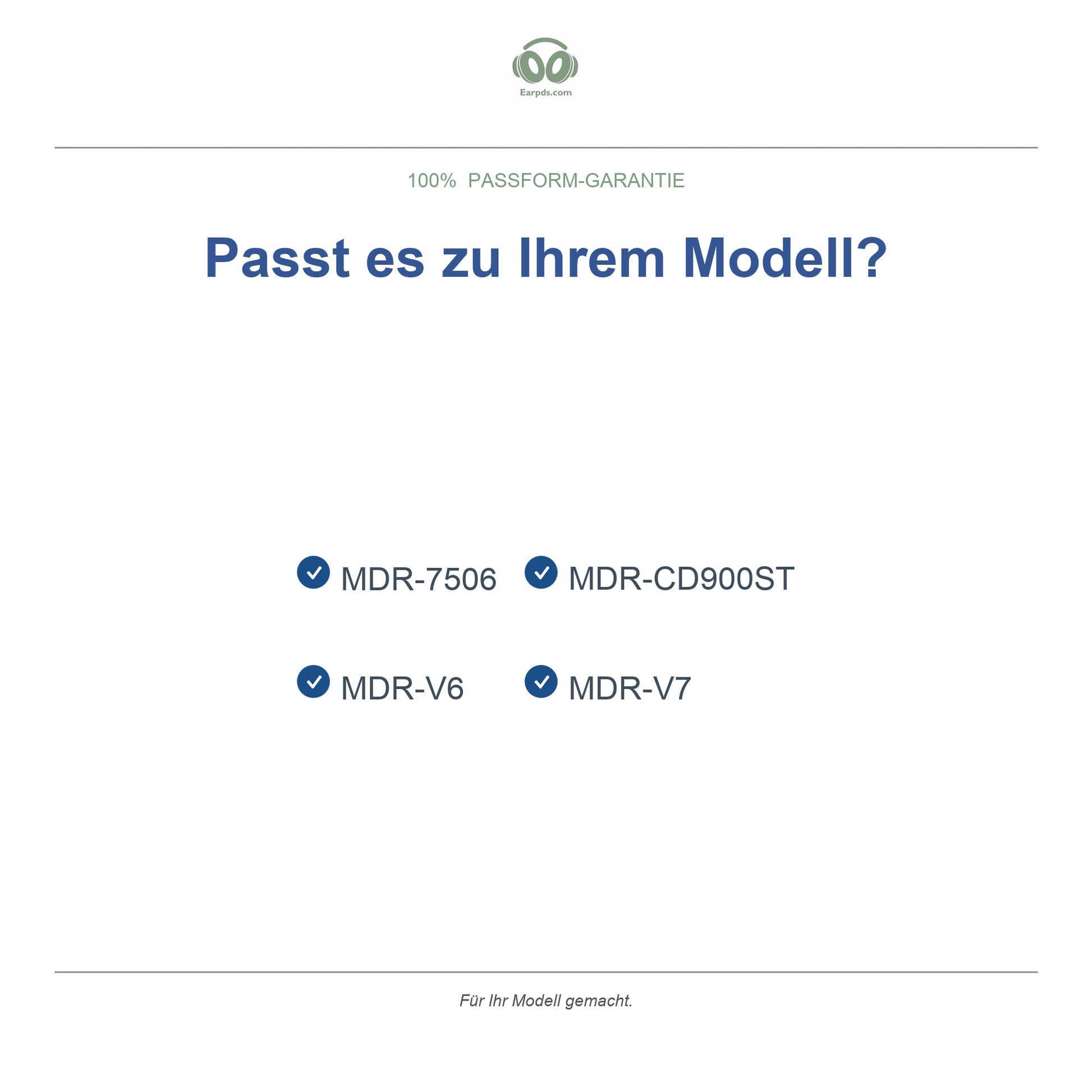 Ohrpolster für Sony MDR Studio Serie – Passend für MDR-7506, MDR-V6, MDR-V7, MDR-CD900ST
