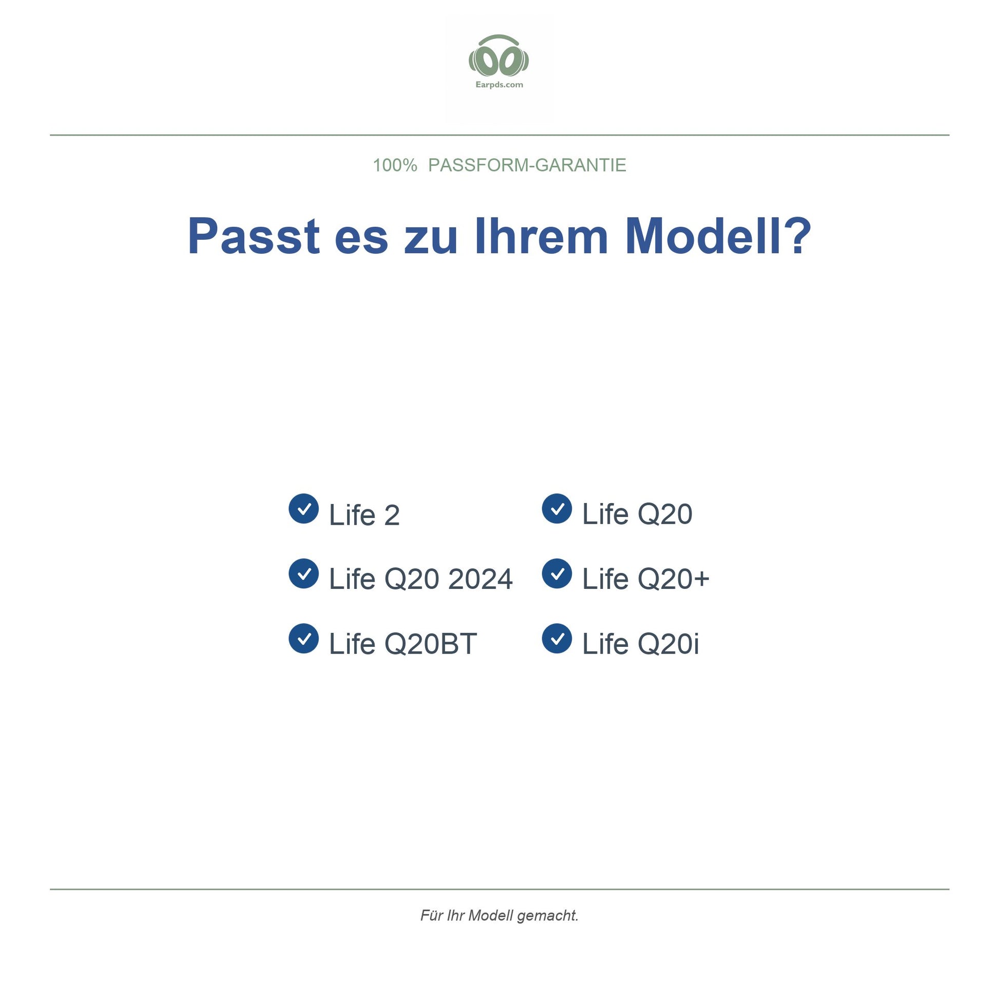 Ohrpolster für Soundcore Life Q20 Serie – Passend für Life Q20, Life Q20+, Life Q20i und mehr