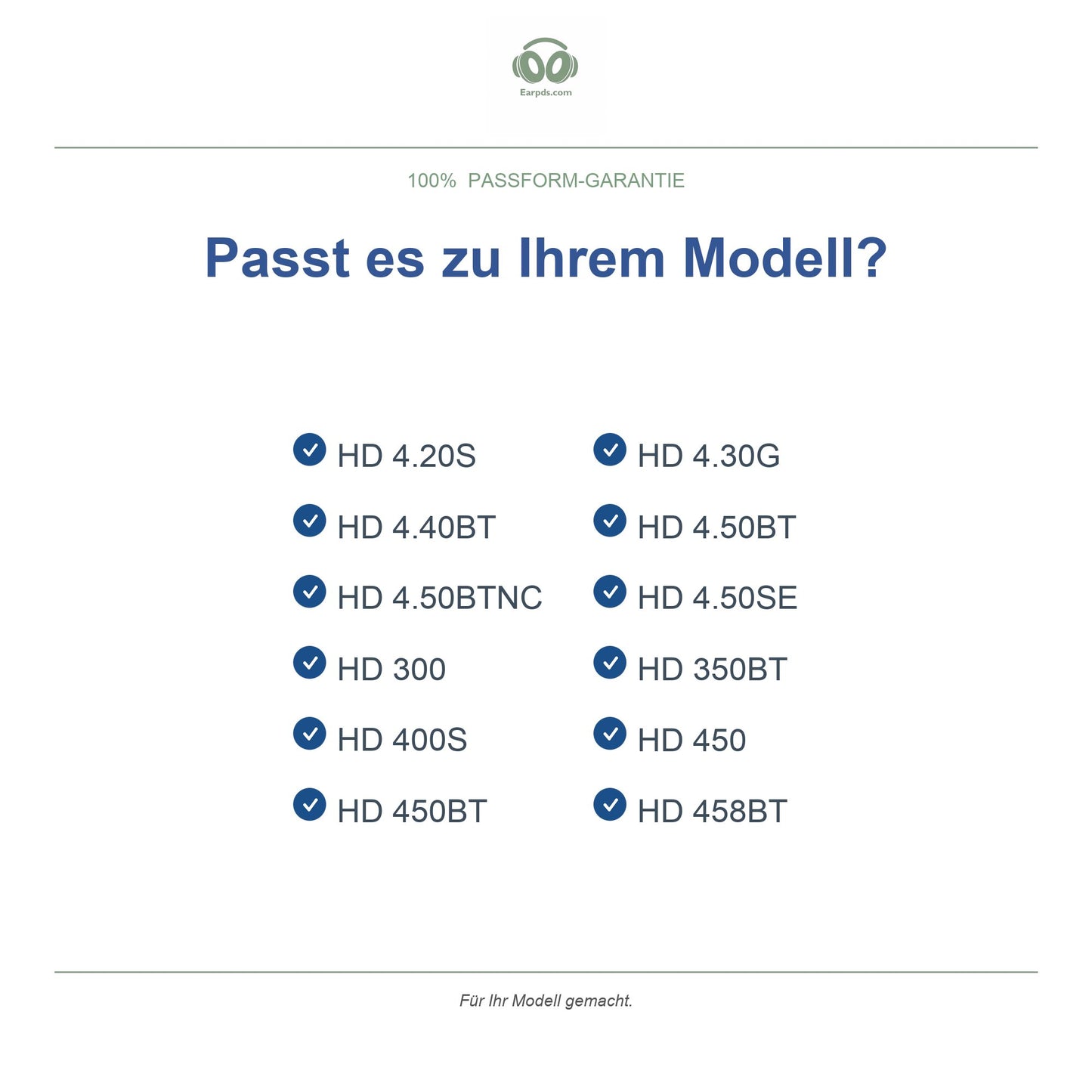 Oorkussens voor Sennheiser HD 400 / 450 Serie – Geschikt voor HD 4.50BT, HD 450BT, HD 400S, HD 458BT en meer — Compatible models