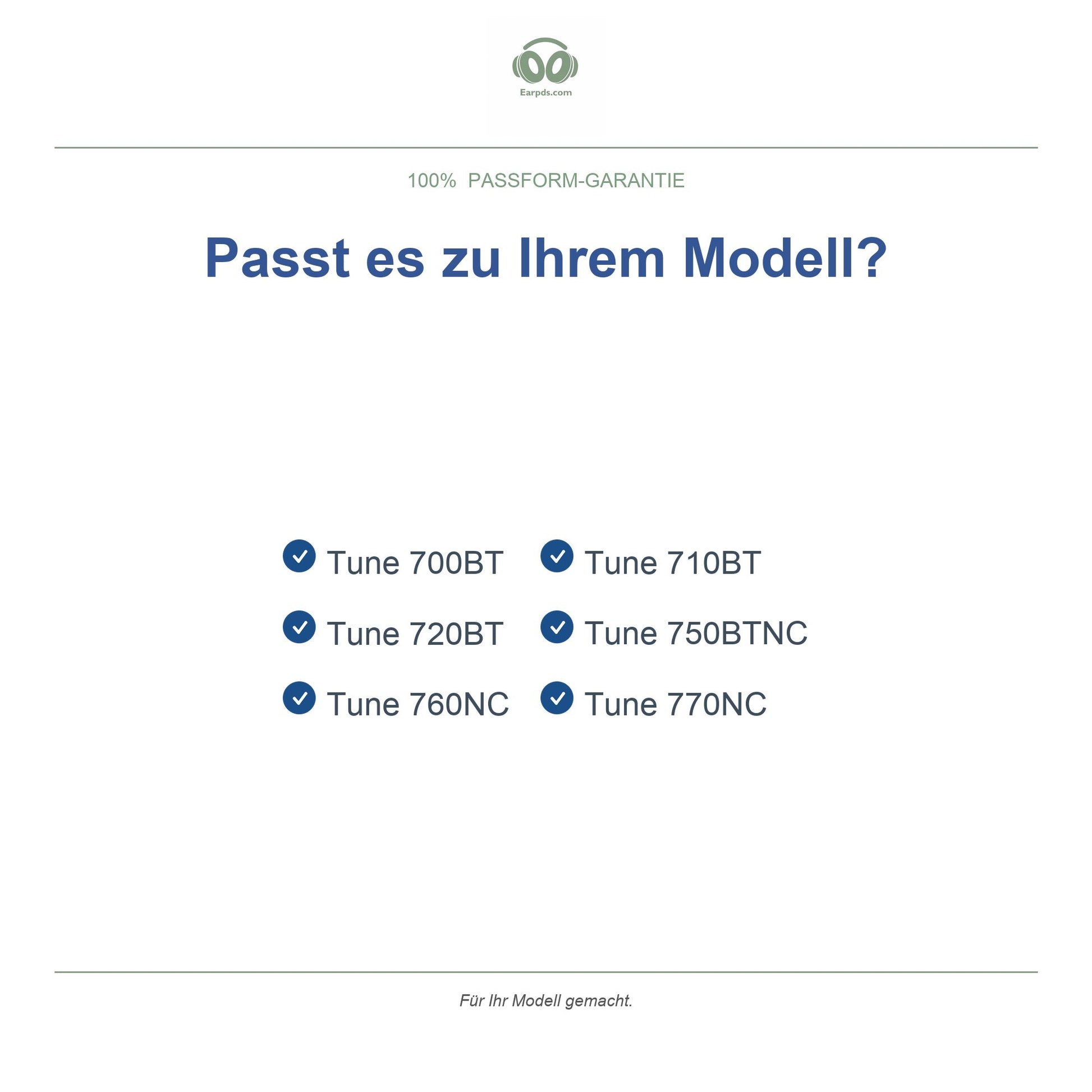 Ohrpolster für JBL Tune 700 / 770 Serie – Passend für Tune 700BT, Tune 720BT, Tune 760NC, Tune 770NC und mehr