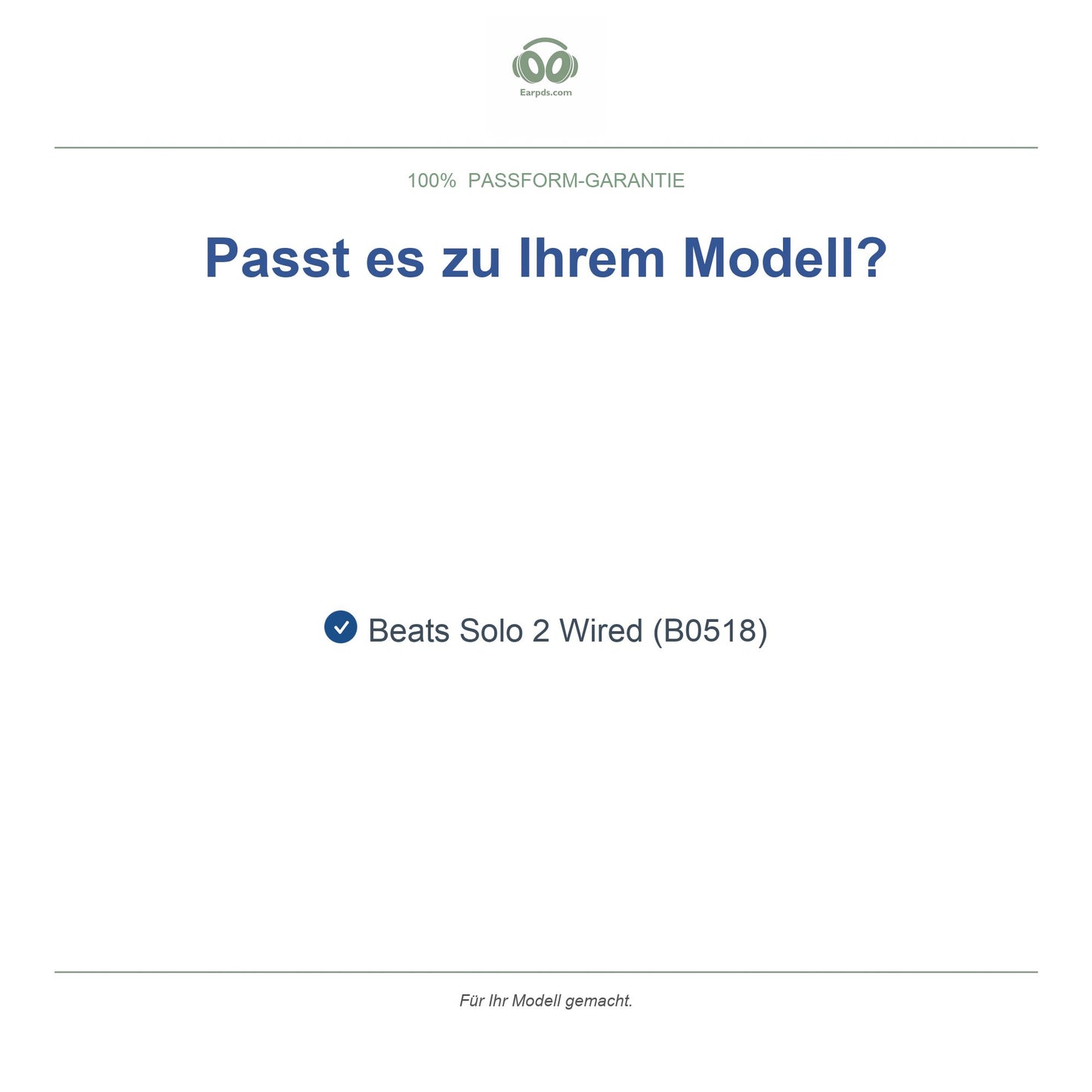 Oorkussens voor Beats Solo 2 Wired – Geschikt voor Beats Solo 2 Wired (B0518) — Compatible models