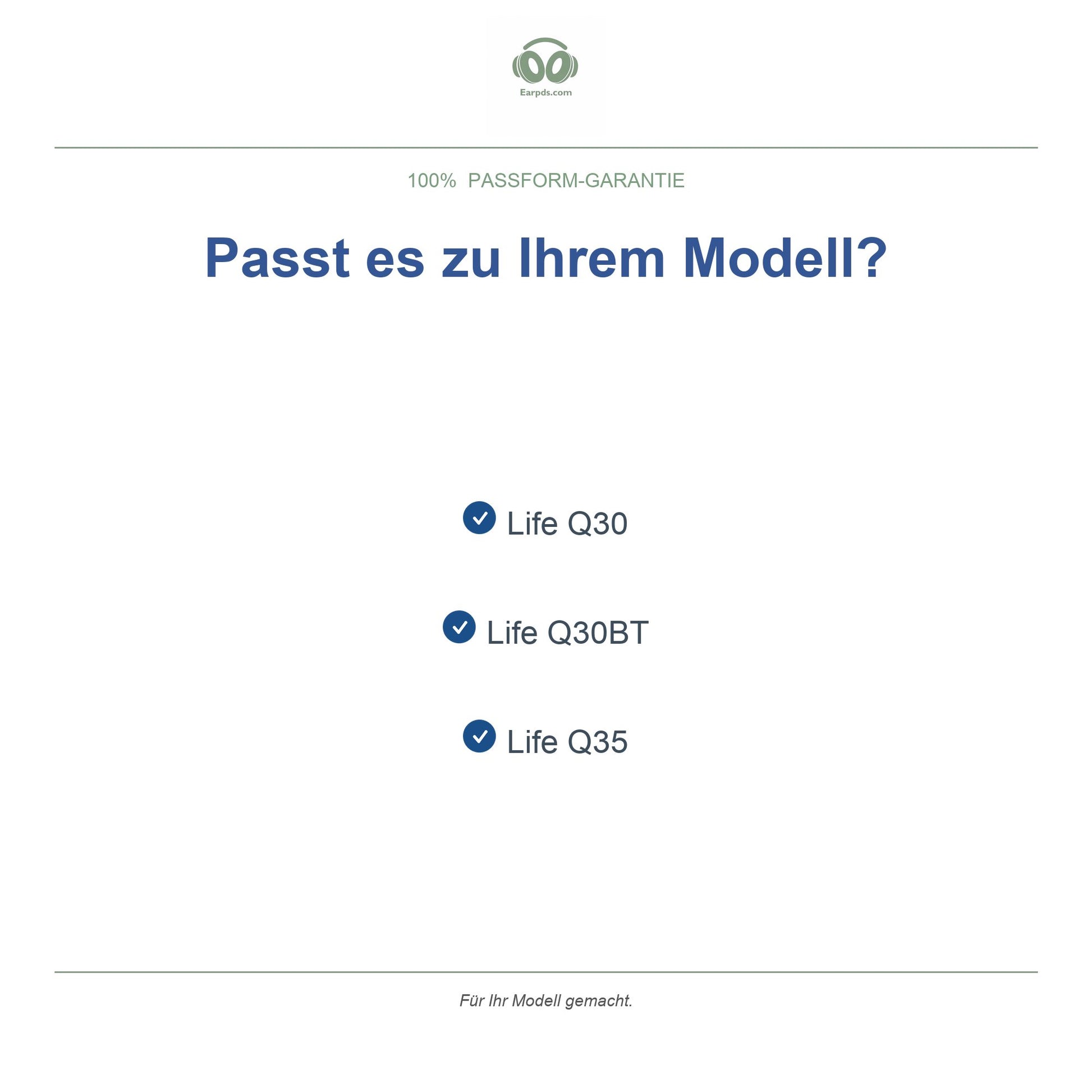 Ohrpolster für Soundcore Life Q30 / Q35 – Passend für Life Q30, Life Q30BT, Life Q35