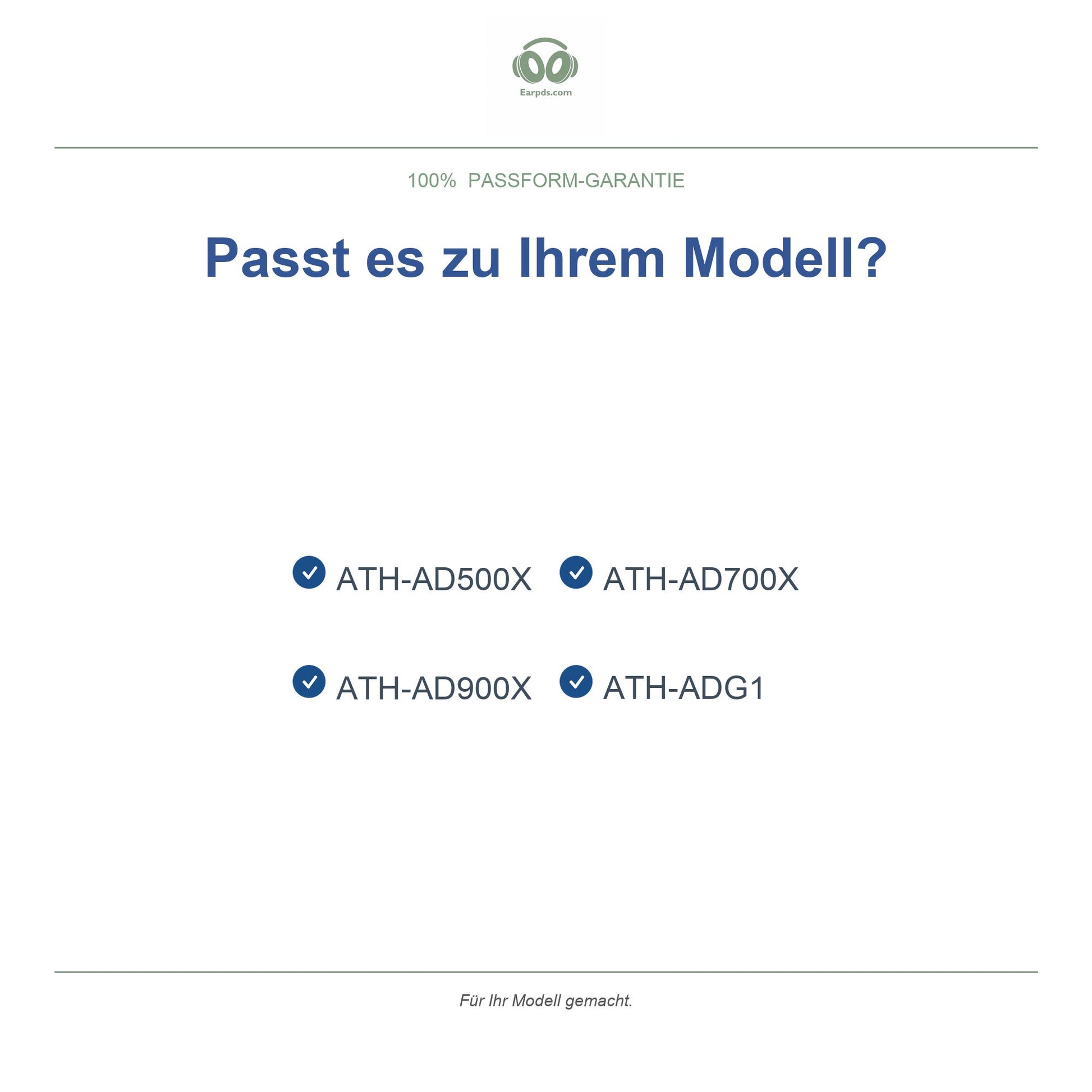 Ohrpolster für Audio-Technica AD Serie – Passend für ATH-AD500X, AD700X, AD900X, ADG1