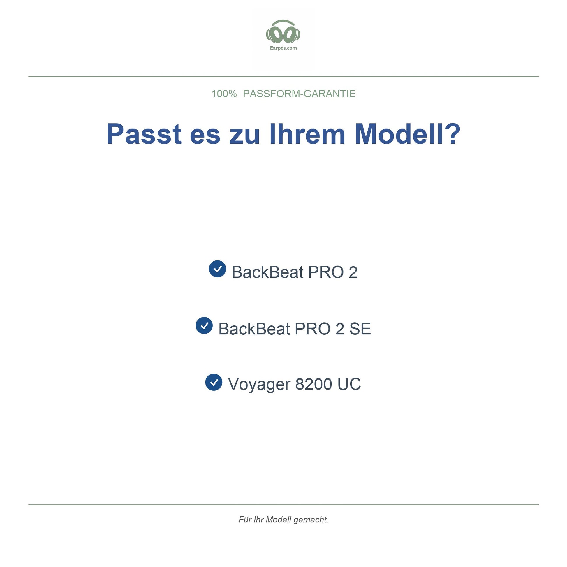 Ohrpolster für Poly Voyager 8200 / BackBeat PRO 2 – Passend für Voyager 8200 UC, BackBeat PRO 2, BackBeat PRO 2 SE