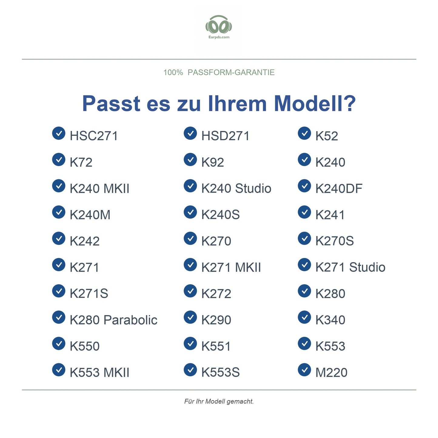 Oorkussens voor AKG K240 / K271 Serie – Geschikt voor K240, K240S, K271, K271 MKII en meer — Compatible models