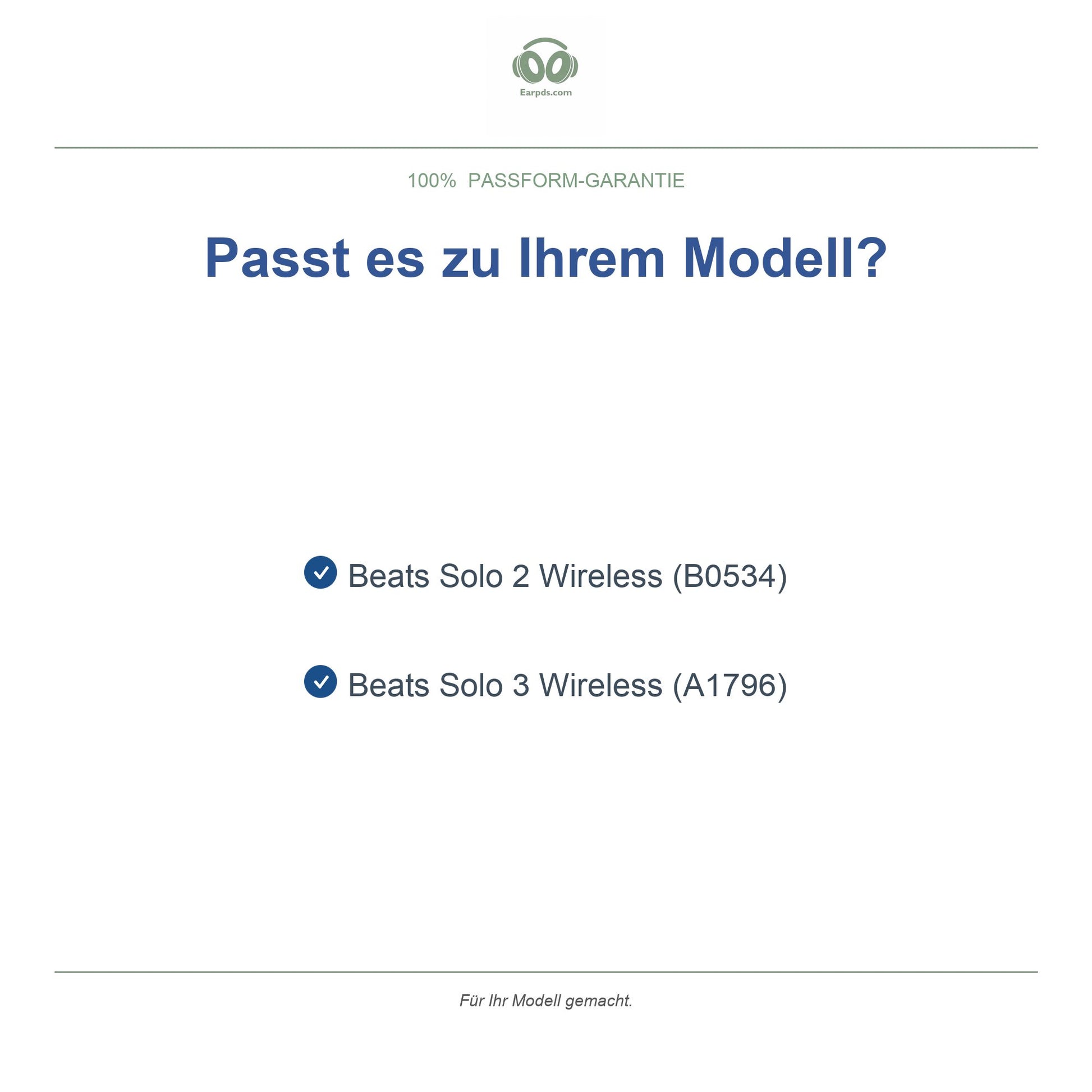 Ohrpolster für Beats Solo 2 / 3 Wireless – Passend für Solo 2 Wireless, Solo 3 Wireless