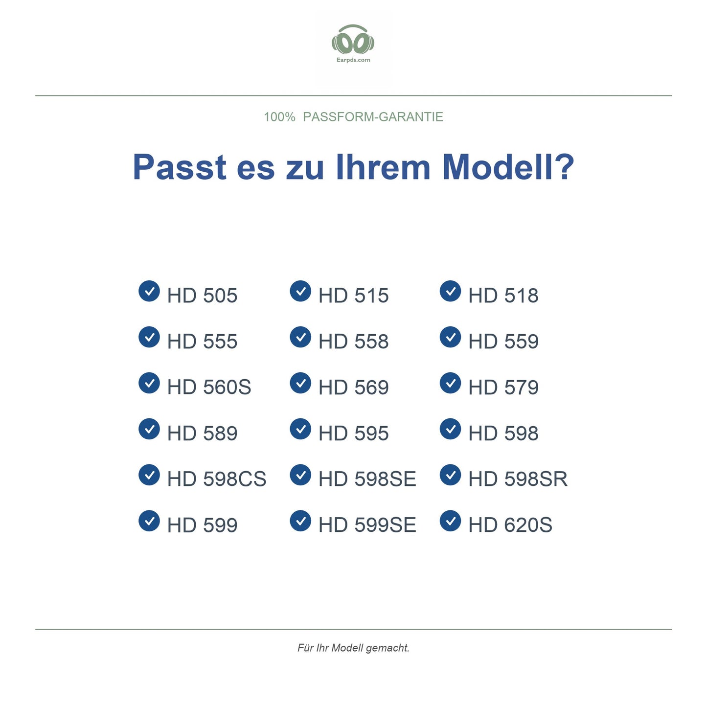 Oorkussens voor Sennheiser HD 500 Serie – Geschikt voor HD 558, HD 598, HD 599, HD 560S en meer — Compatible models