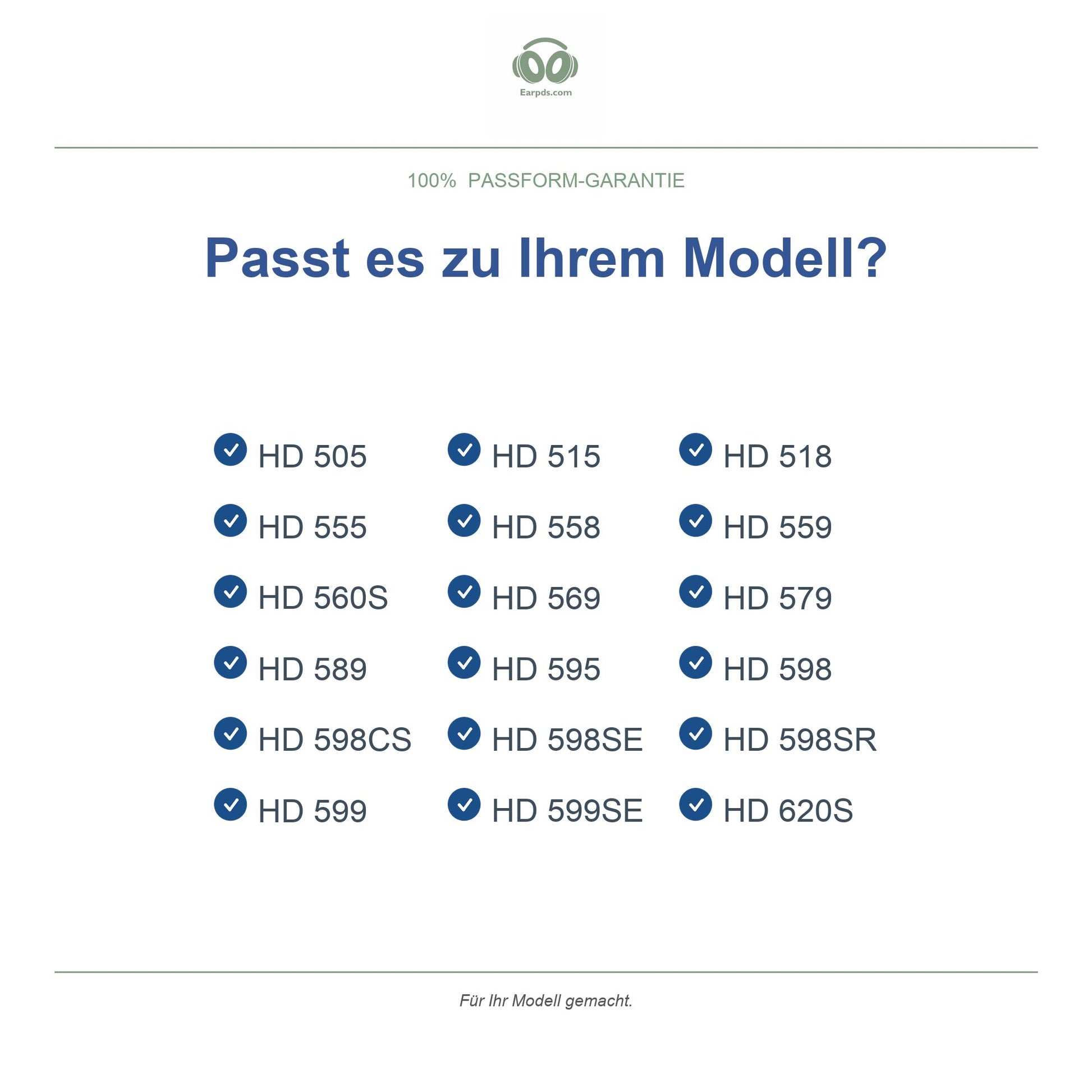 Ohrpolster für Sennheiser HD 500 Serie – Passend für HD 558, HD 598, HD 599, HD 560S und mehr