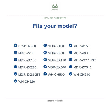 Oorkussens voor Sony MDR-ZX / WH-CH On-Ear – Geschikt voor MDR-ZX110, MDR-ZX310, WH-CH510, WH-CH520 en meer — Compatible models