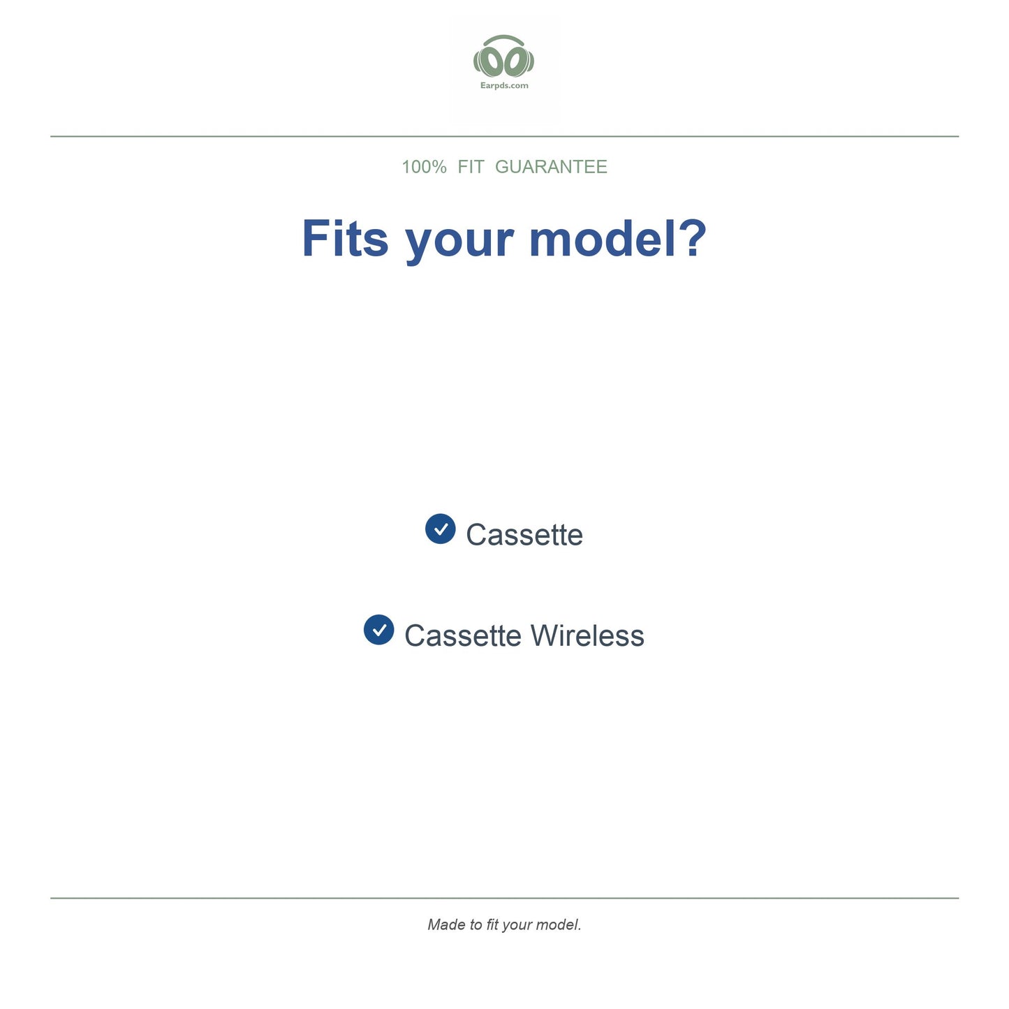 Oorkussens voor Skullcandy Cassette Serie – Geschikt voor Cassette, Cassette Wireless — Compatible models