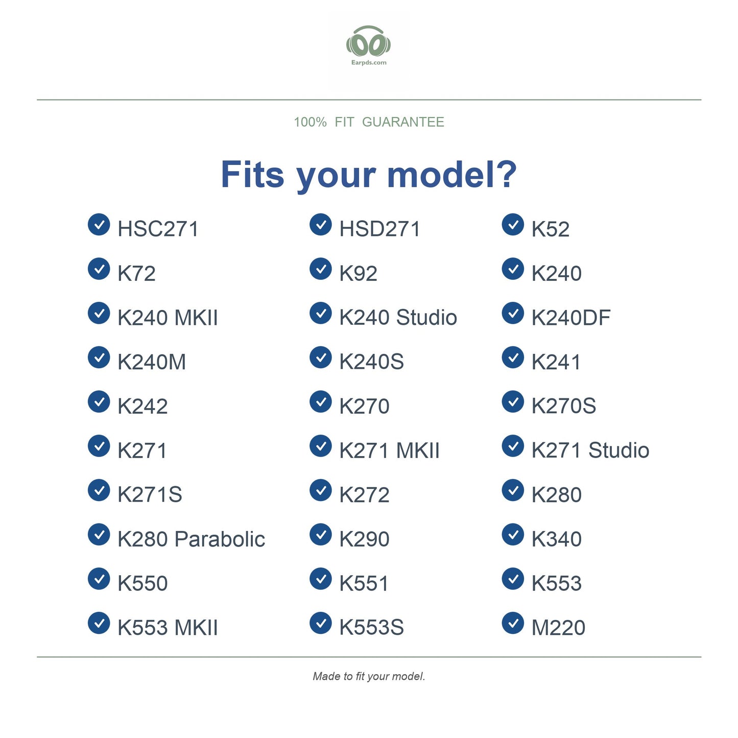 Oorkussens voor AKG K240 / K271 Serie – Geschikt voor K240, K240S, K271, K271 MKII en meer — Compatible models