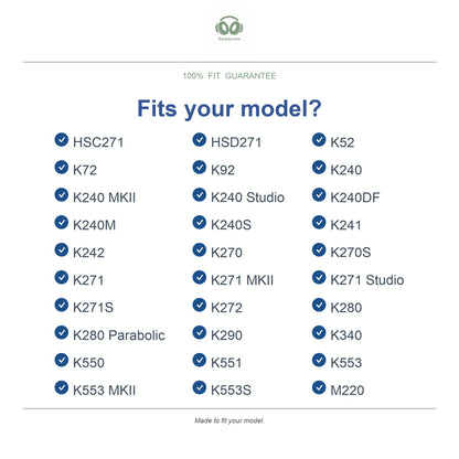 Oorkussens voor AKG K240 / K271 Serie – Geschikt voor K240, K240S, K271, K271 MKII en meer — Compatible models