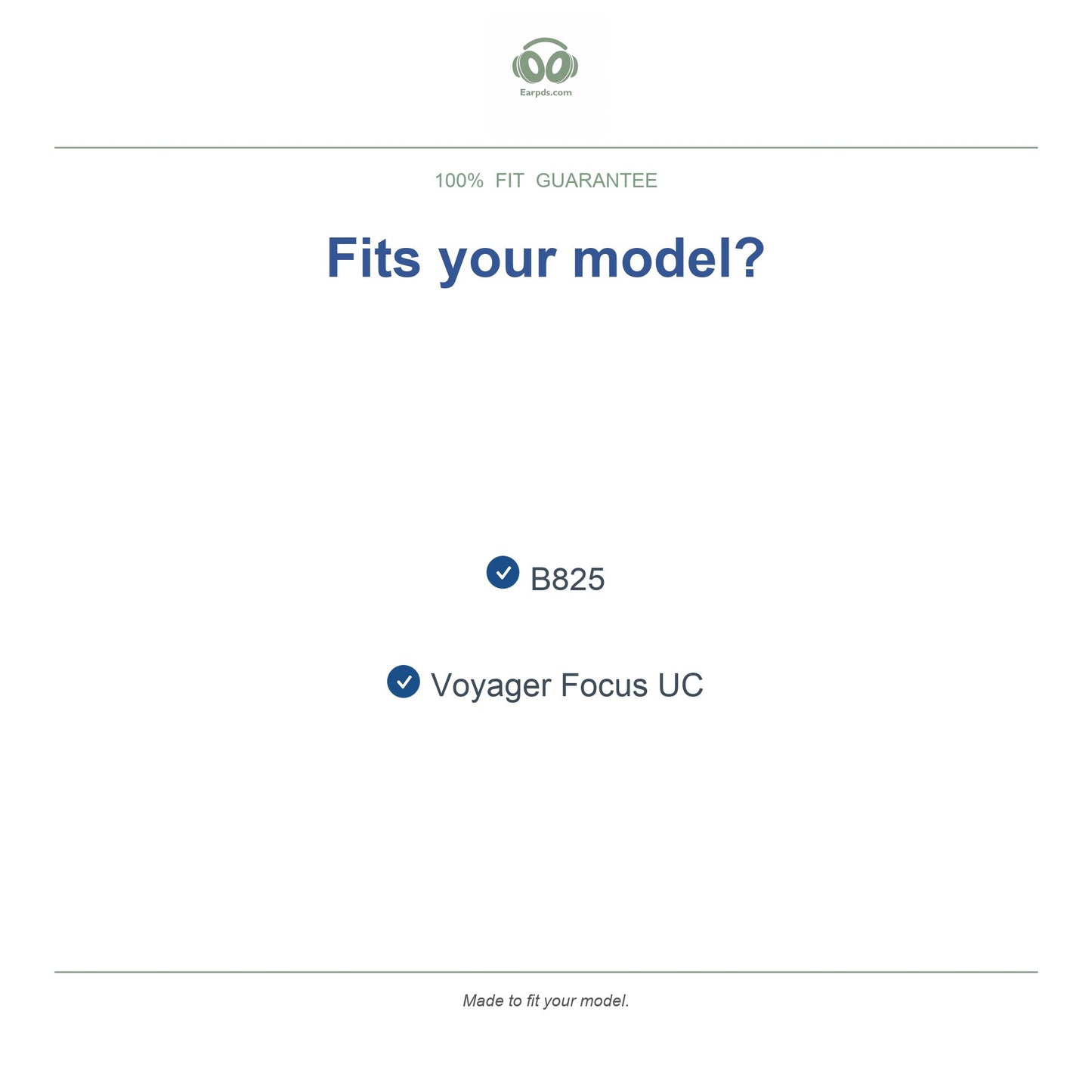 Oorkussens voor Poly Voyager Focus UC – Geschikt voor Voyager Focus UC, B825 — Compatible models