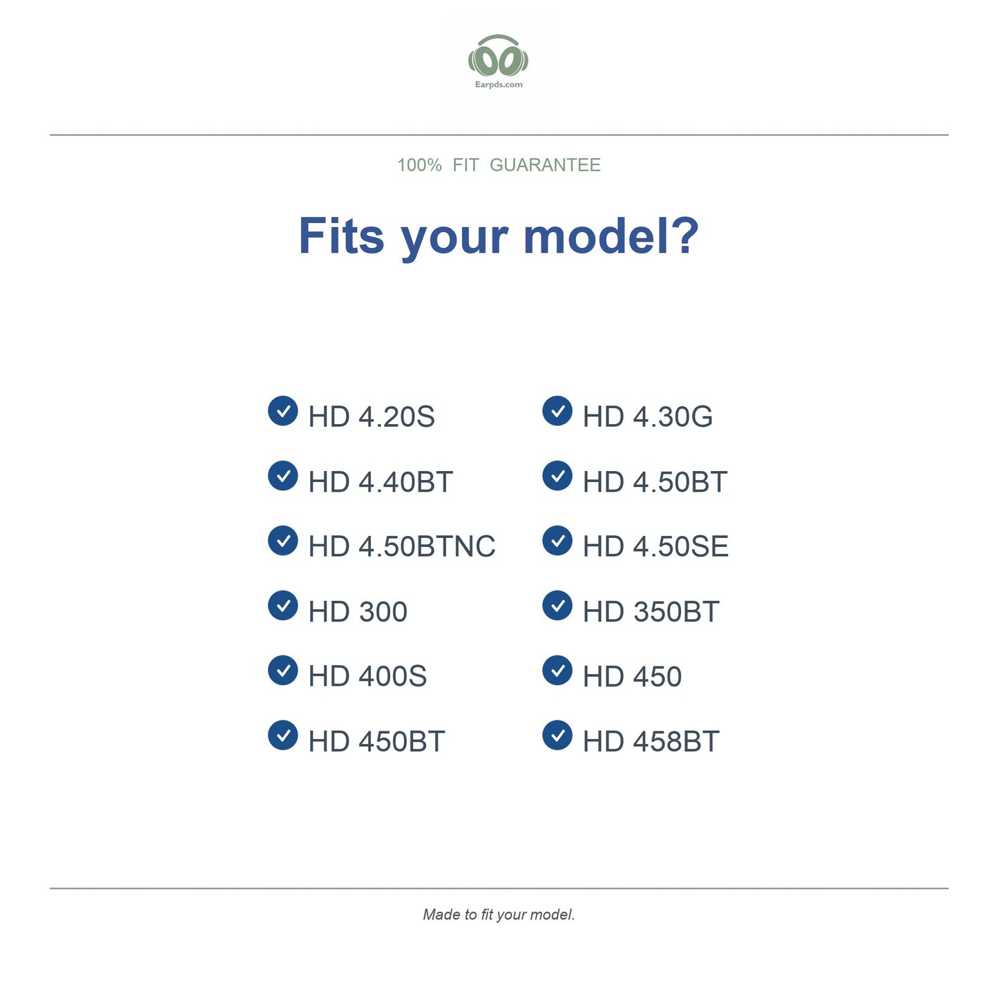 Oorkussens voor Sennheiser HD 400 / 450 Serie – Geschikt voor HD 4.50BT, HD 450BT, HD 400S, HD 458BT en meer — Compatible models