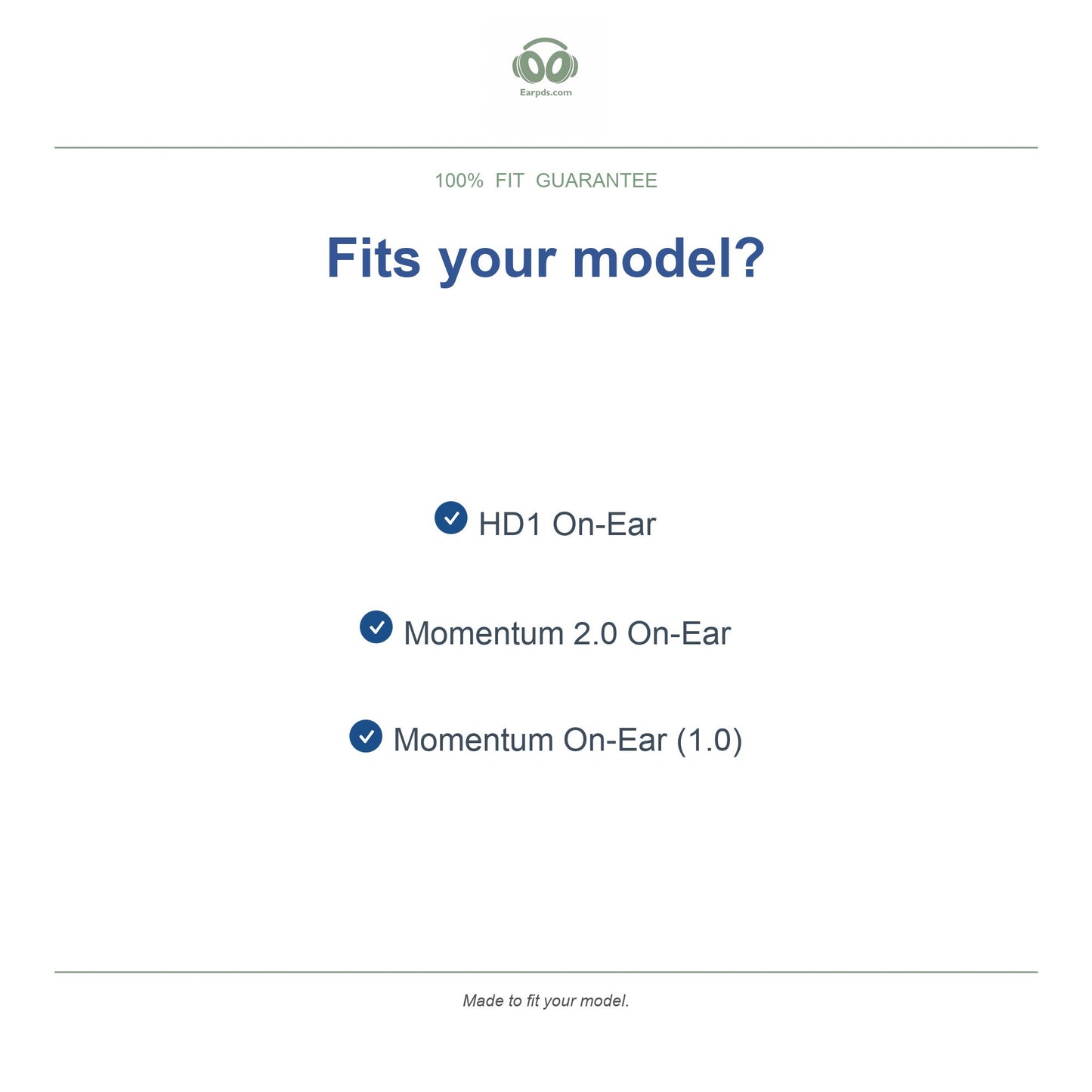 Oorkussens voor Sennheiser Momentum On-Ear – Geschikt voor Momentum On-Ear, Momentum 2.0 On-Ear, HD1 On-Ear — Compatible models