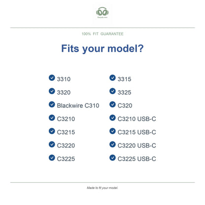Oorkussens voor Poly Blackwire C3200 Serie – Geschikt voor C310, C320, C3220, 3320 en meer — Compatible models