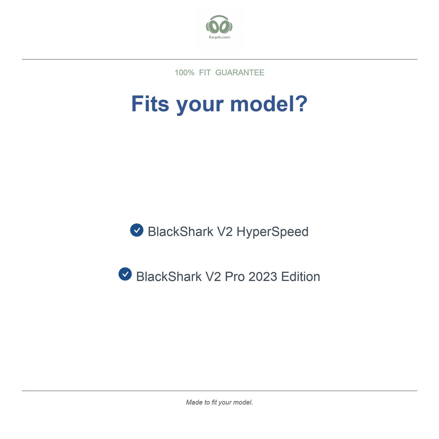 Oorkussens voor Razer BlackShark V2 Pro 2023 – Geschikt voor BlackShark V2 Pro 2023, BlackShark V2 HyperSpeed — Compatible models