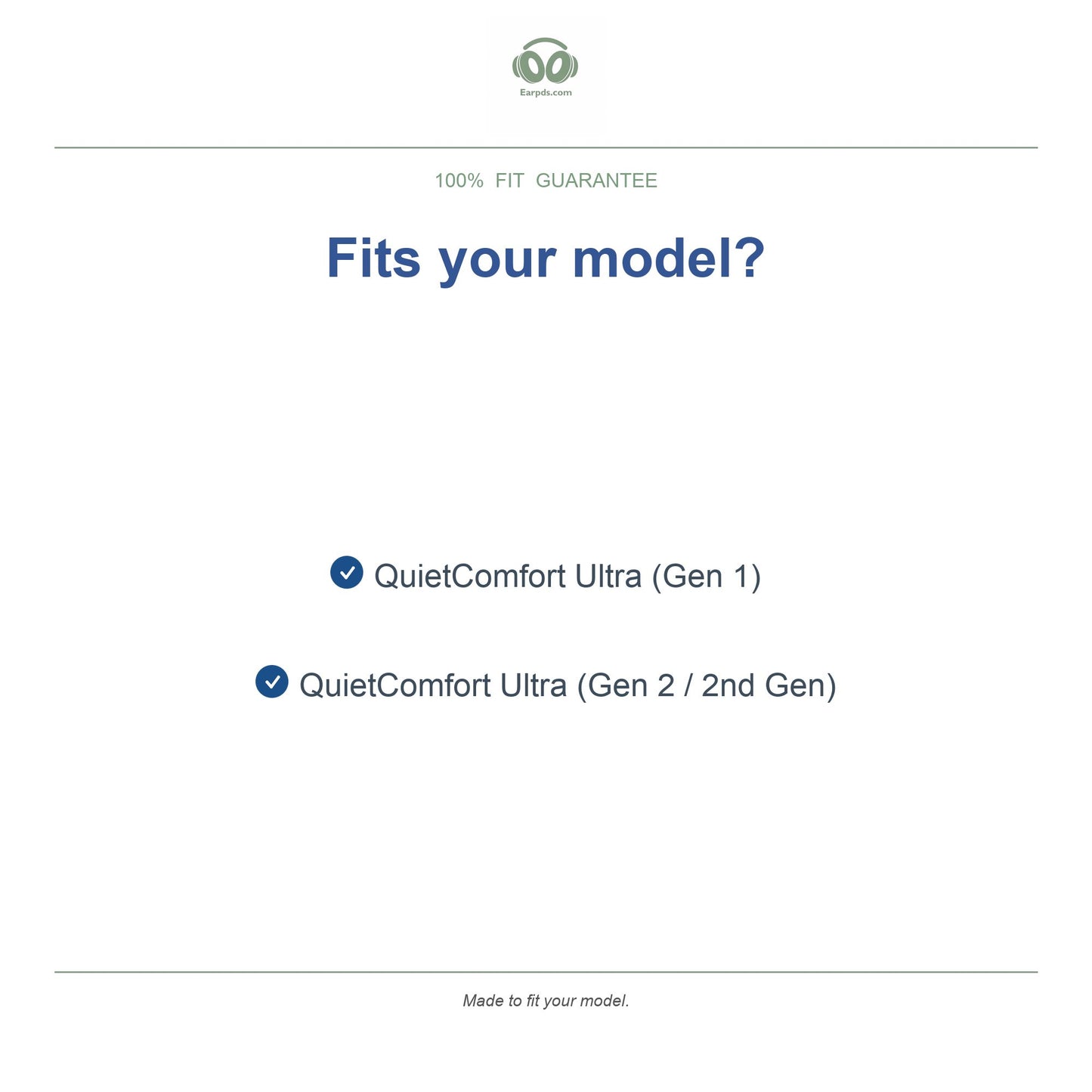 Oorkussens voor Bose QuietComfort Ultra – Geschikt voor QC Ultra Gen 1, QC Ultra Gen 2 — Compatible models