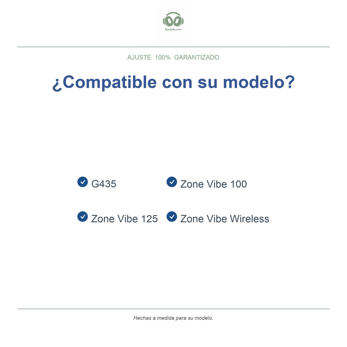 Almohadillas de repuesto para Logitech G435 / Zone Vibe, modelos compatibles