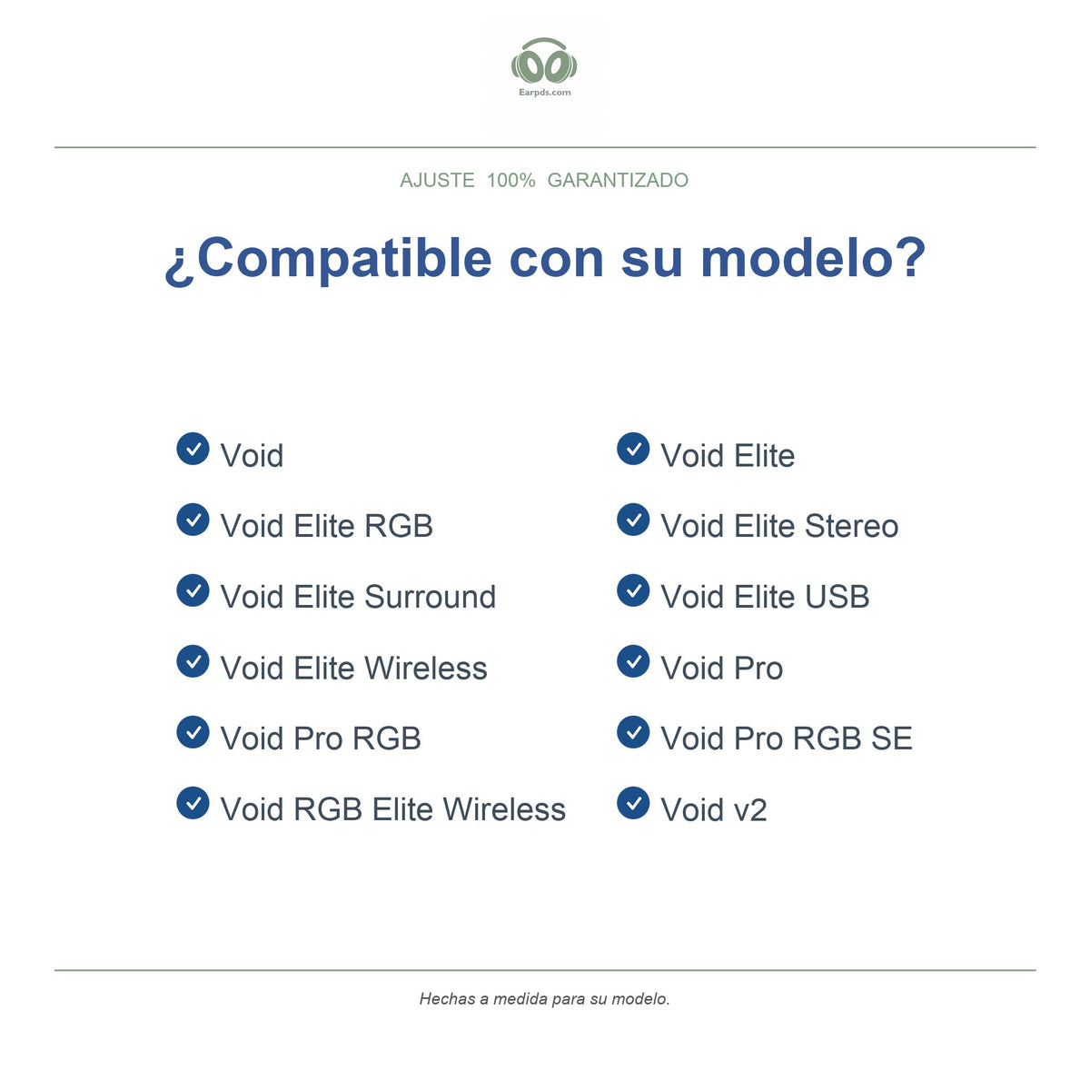 Almohadillas de repuesto para Corsair Void / Void Pro Series, modelos compatibles