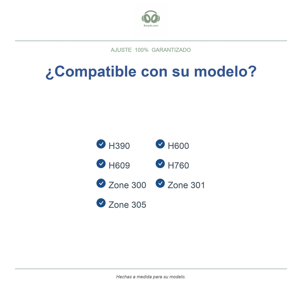Almohadillas de repuesto para Logitech H390 / Zone 300, modelos compatibles