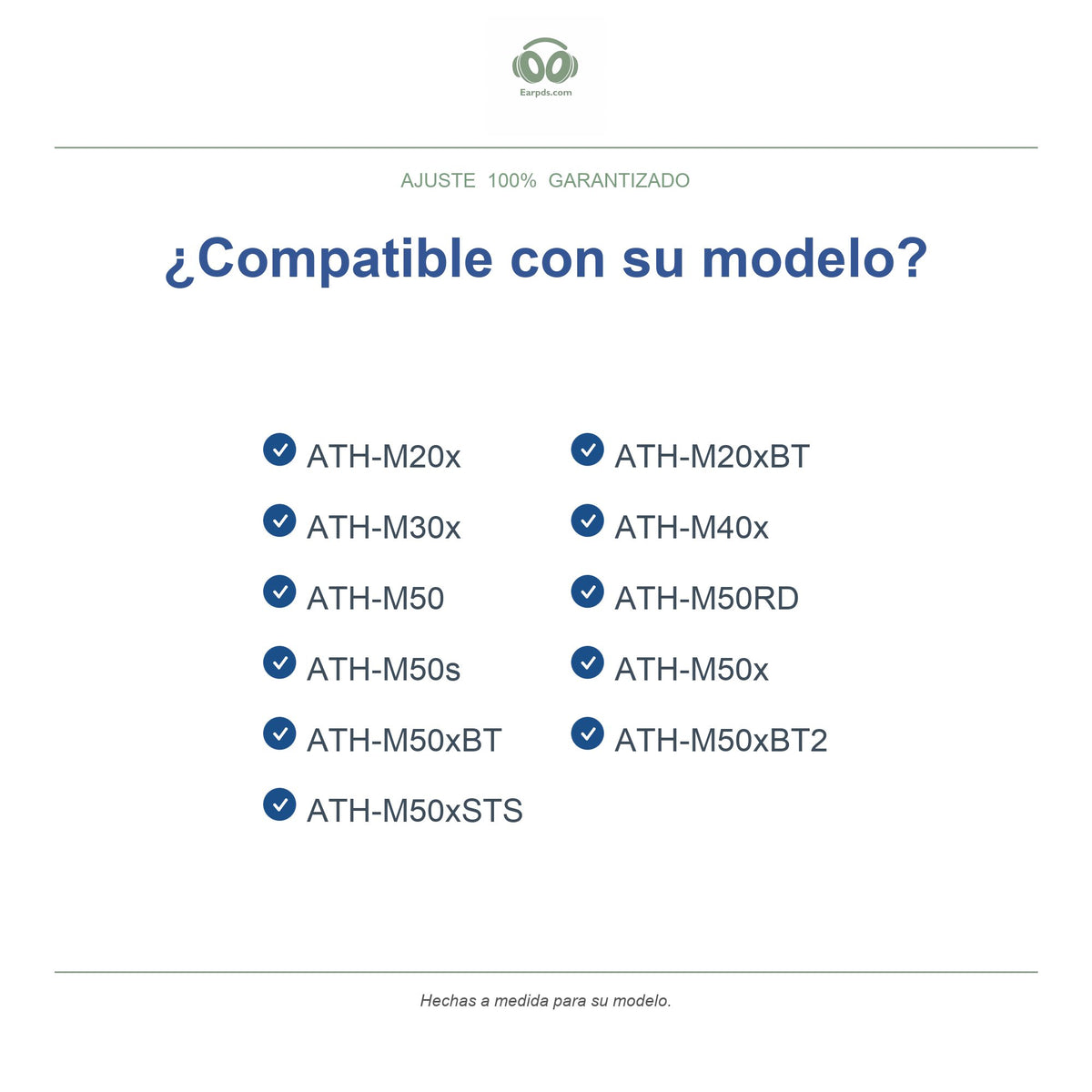 Almohadillas de repuesto para Audio-Technica M-Series, modelos compatibles