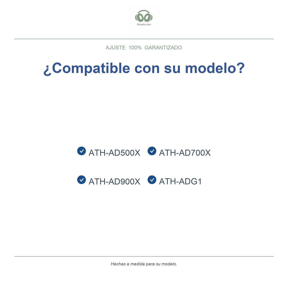 Almohadillas de repuesto para Audio-Technica AD Series, modelos compatibles