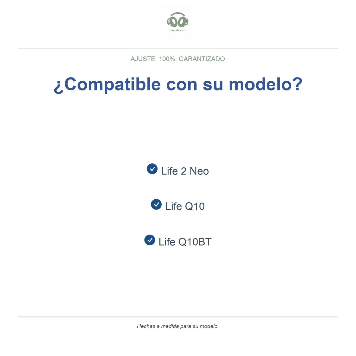 Almohadillas de repuesto para Soundcore Life Q10 Series, modelos compatibles