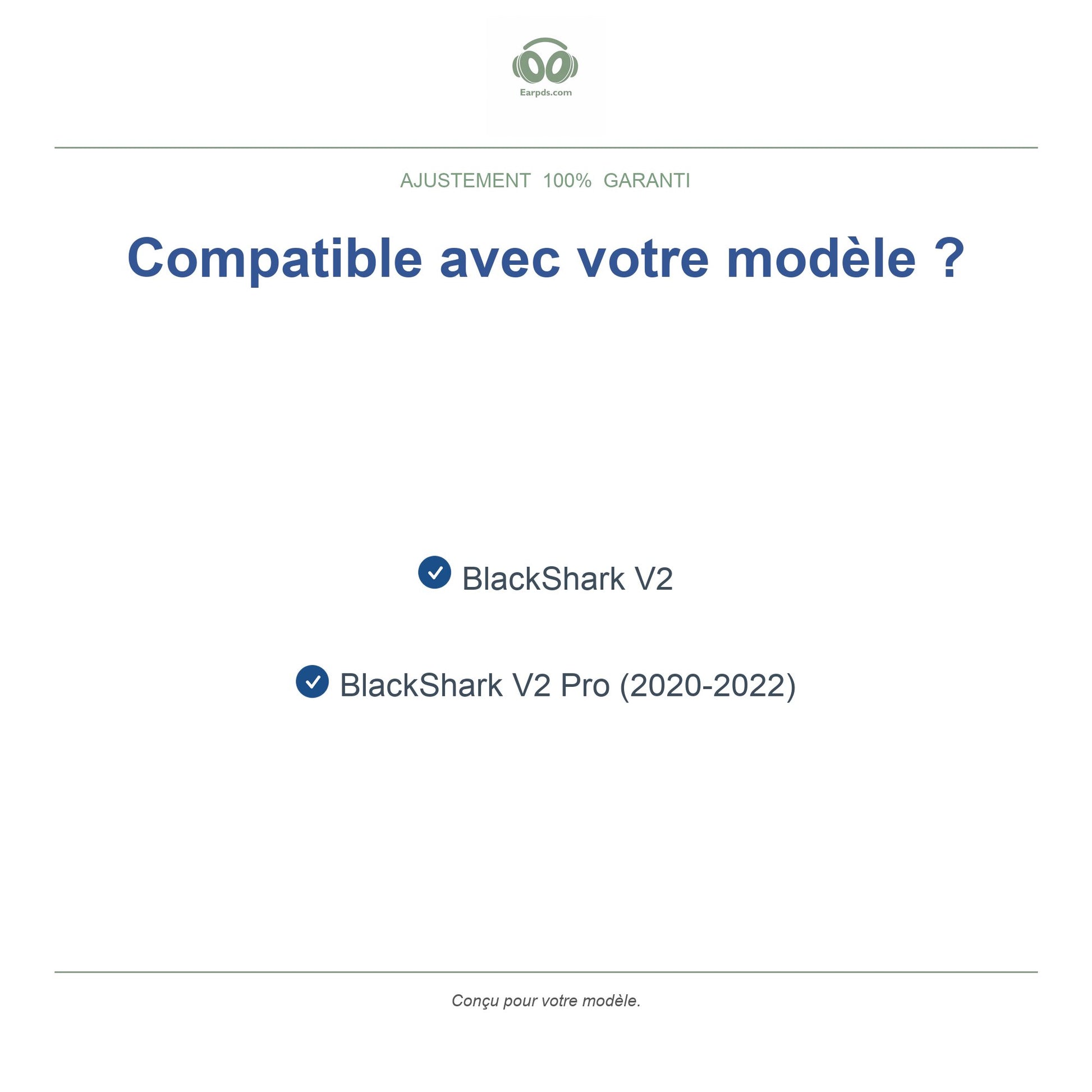 Coussinets pour la série Razer BlackShark V2 – Adaptés aux BlackShark V2, BlackShark V2 Pro