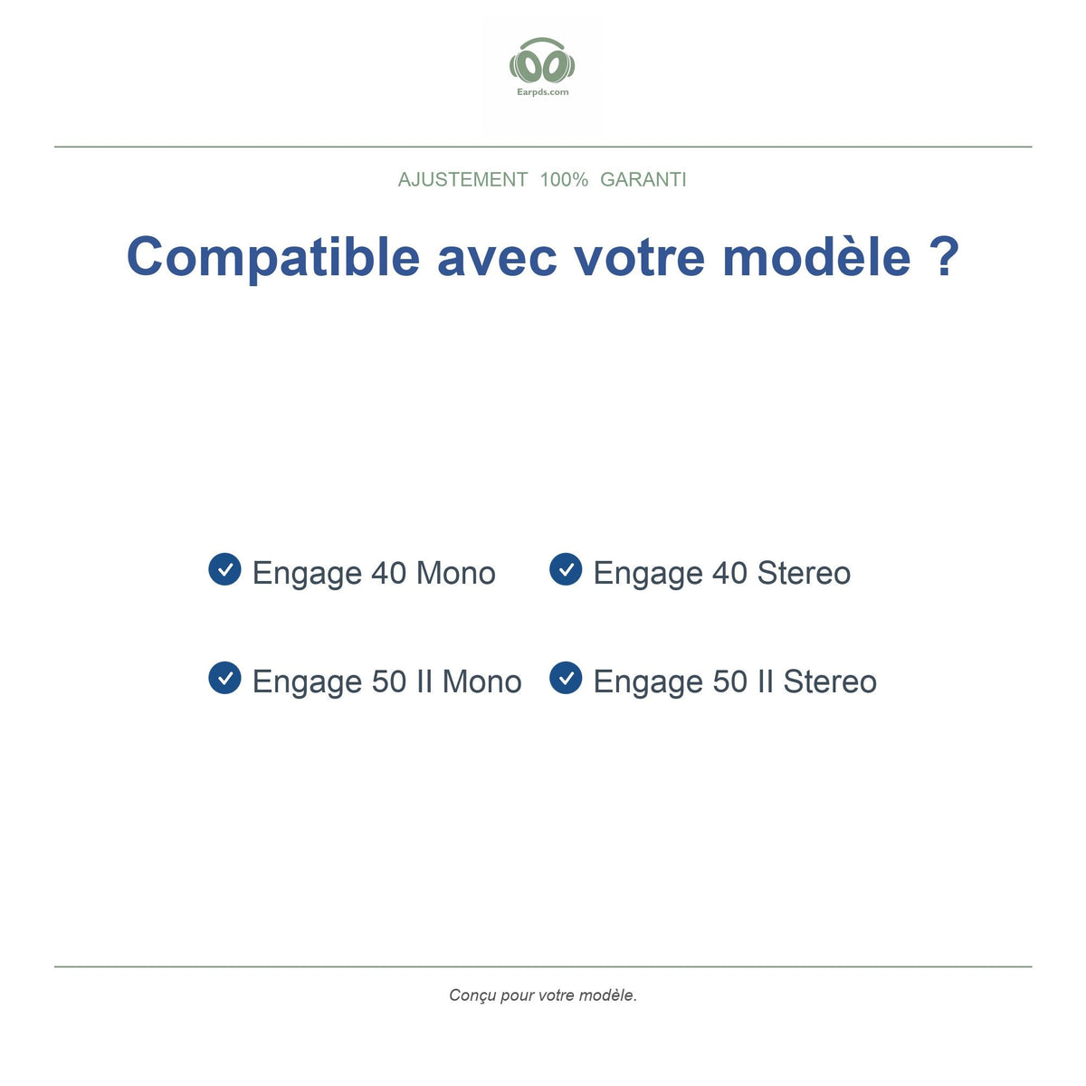 Coussinets pour Jabra Engage 50 II & 40, pas pour Engage 50 1re gén.