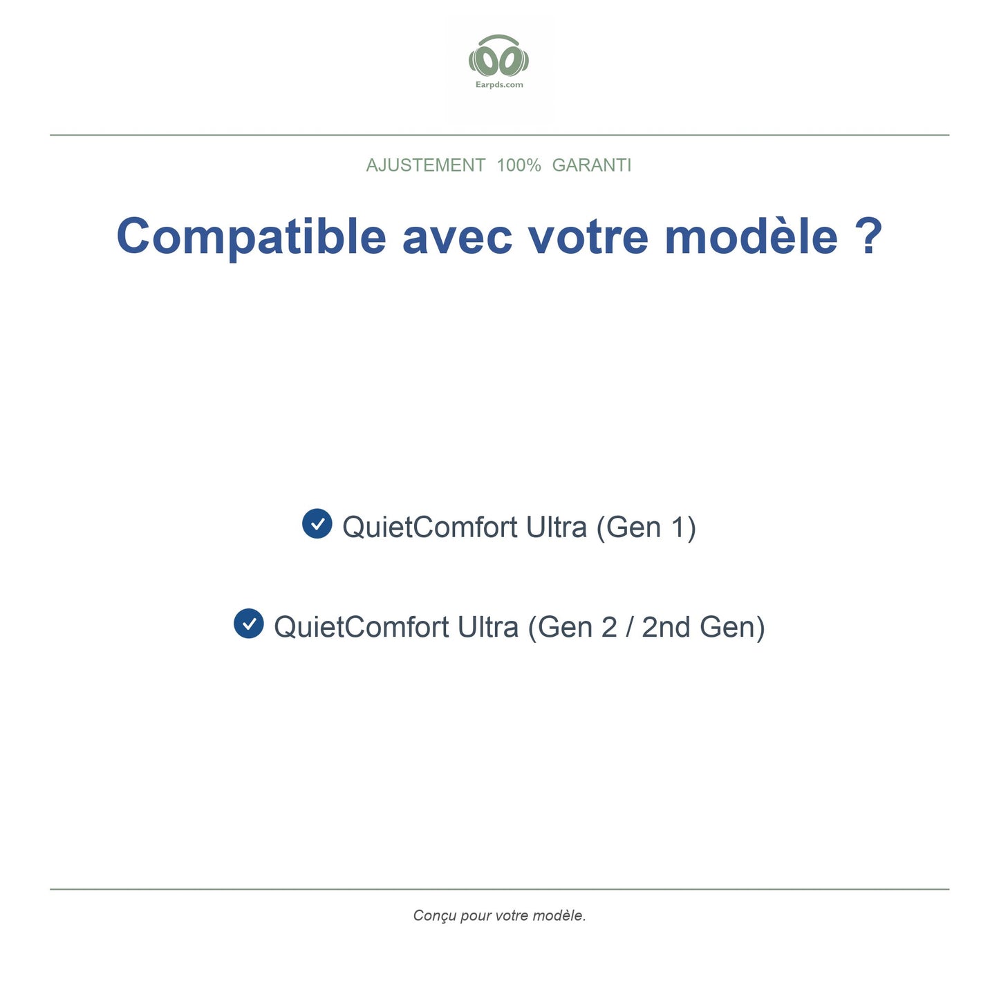 Oorkussens voor Bose QuietComfort Ultra – Geschikt voor QC Ultra Gen 1, QC Ultra Gen 2 — Compatible models