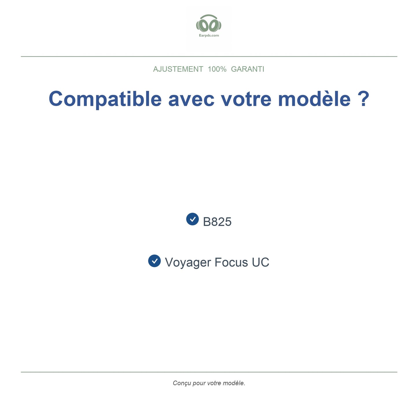 Oorkussens voor Poly Voyager Focus UC – Geschikt voor Voyager Focus UC, B825 — Compatible models
