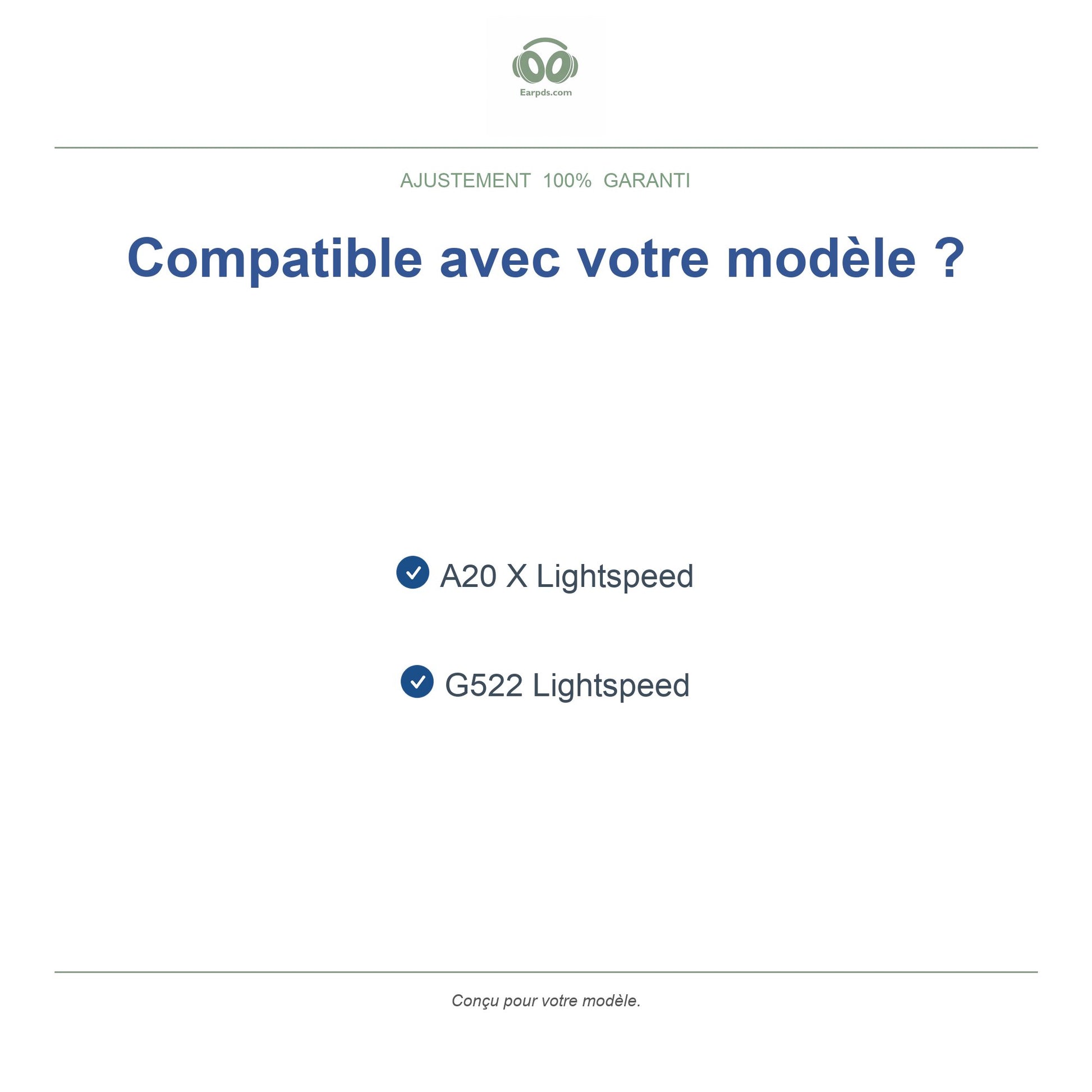 Coussinets pour Logitech G522 / A20 X – Adaptés aux G522 Lightspeed, A20 X Lightspeed