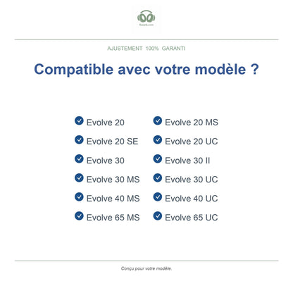 Coussinets pour Jabra Evolve 20/30/40/65 (1ère gén), modèles compatibles