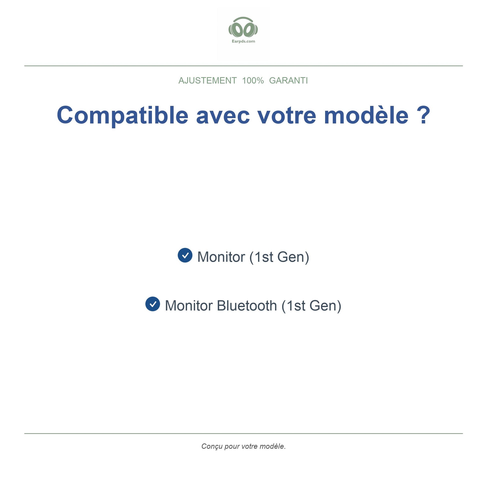 Coussinets pour Marshall Monitor I – Adaptés aux Monitor, Monitor Bluetooth
