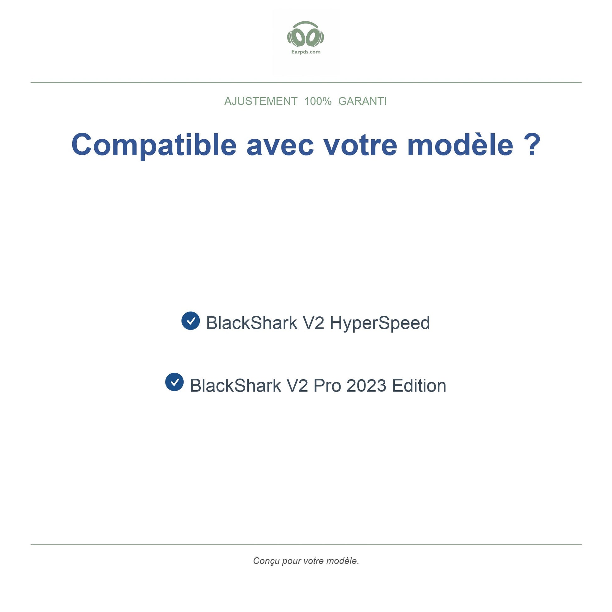 Coussinets pour Razer BlackShark V2 Pro 2023 – Adaptés aux BlackShark V2 Pro 2023, BlackShark V2 HyperSpeed