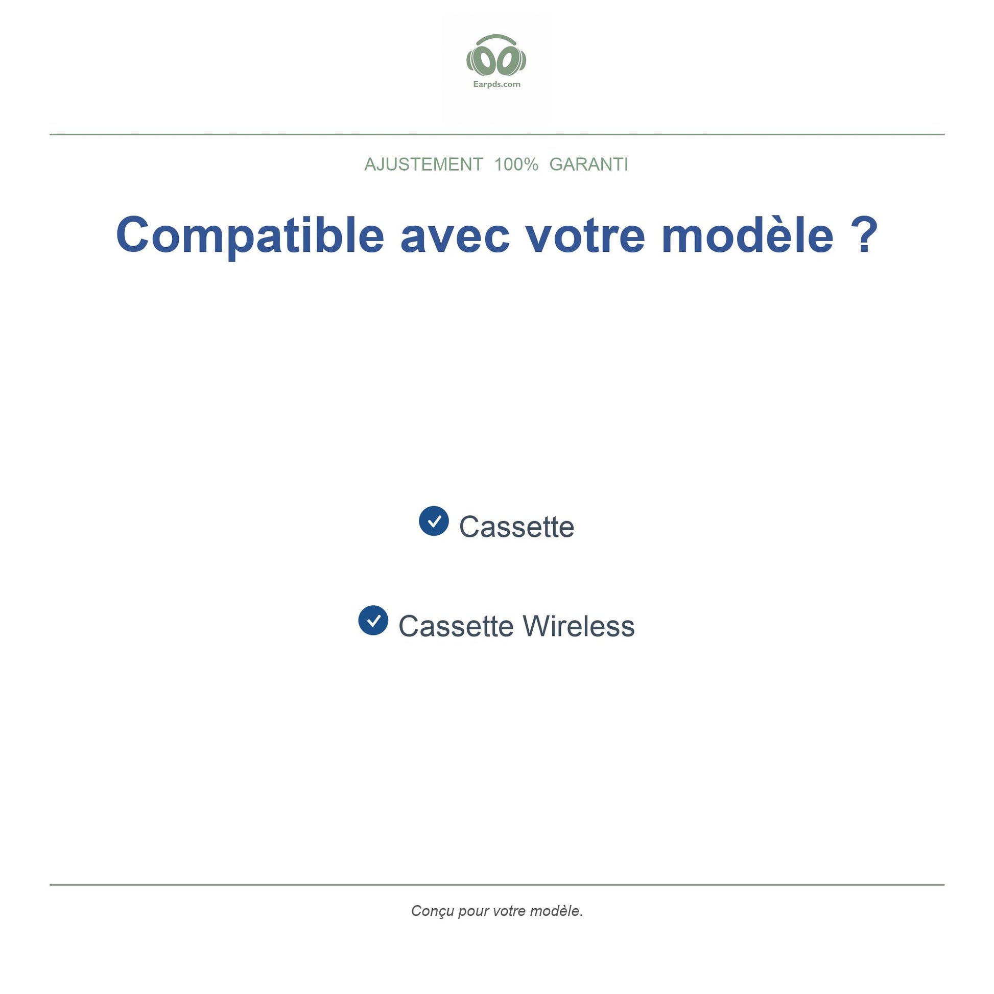 Coussinets pour Skullcandy Cassette Série – Compatibles avec Cassette, Cassette Wireless