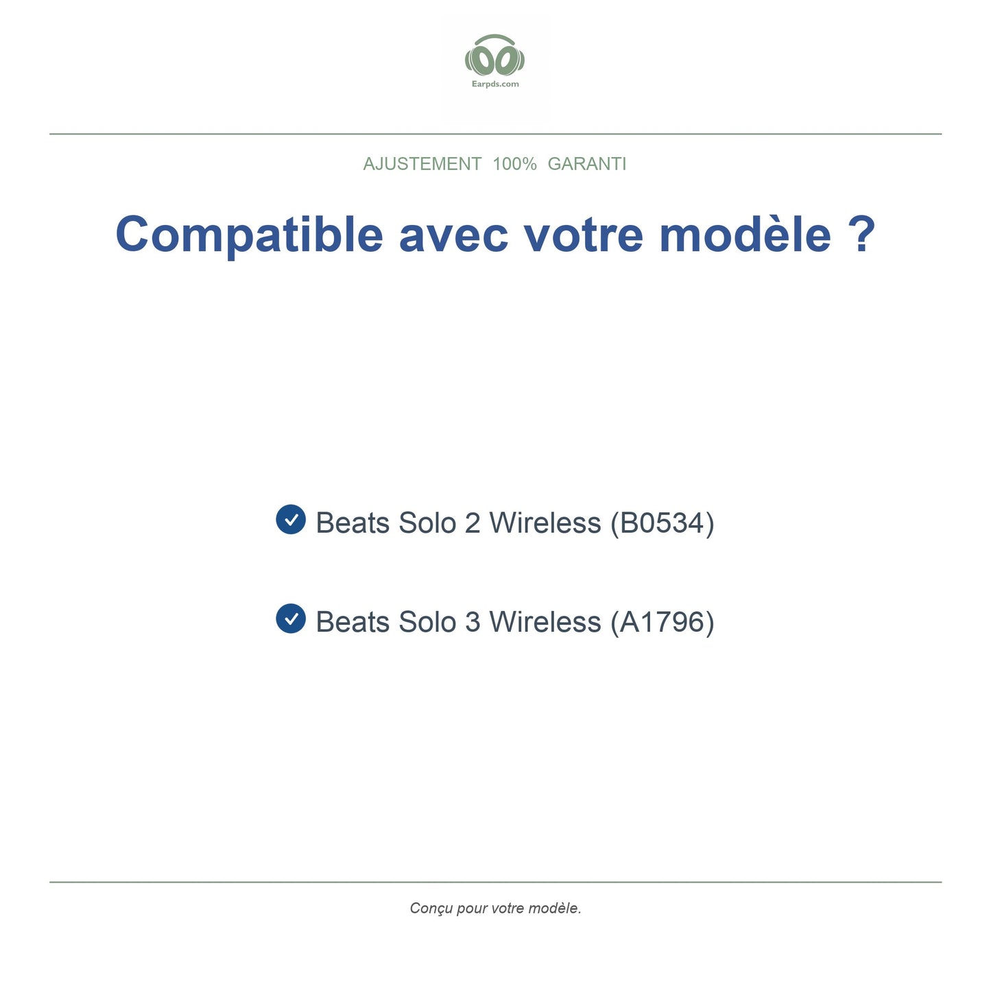 Oorkussens voor Beats Solo 2 / 3 Wireless – Geschikt voor Solo 2 Wireless, Solo 3 Wireless — Compatible models
