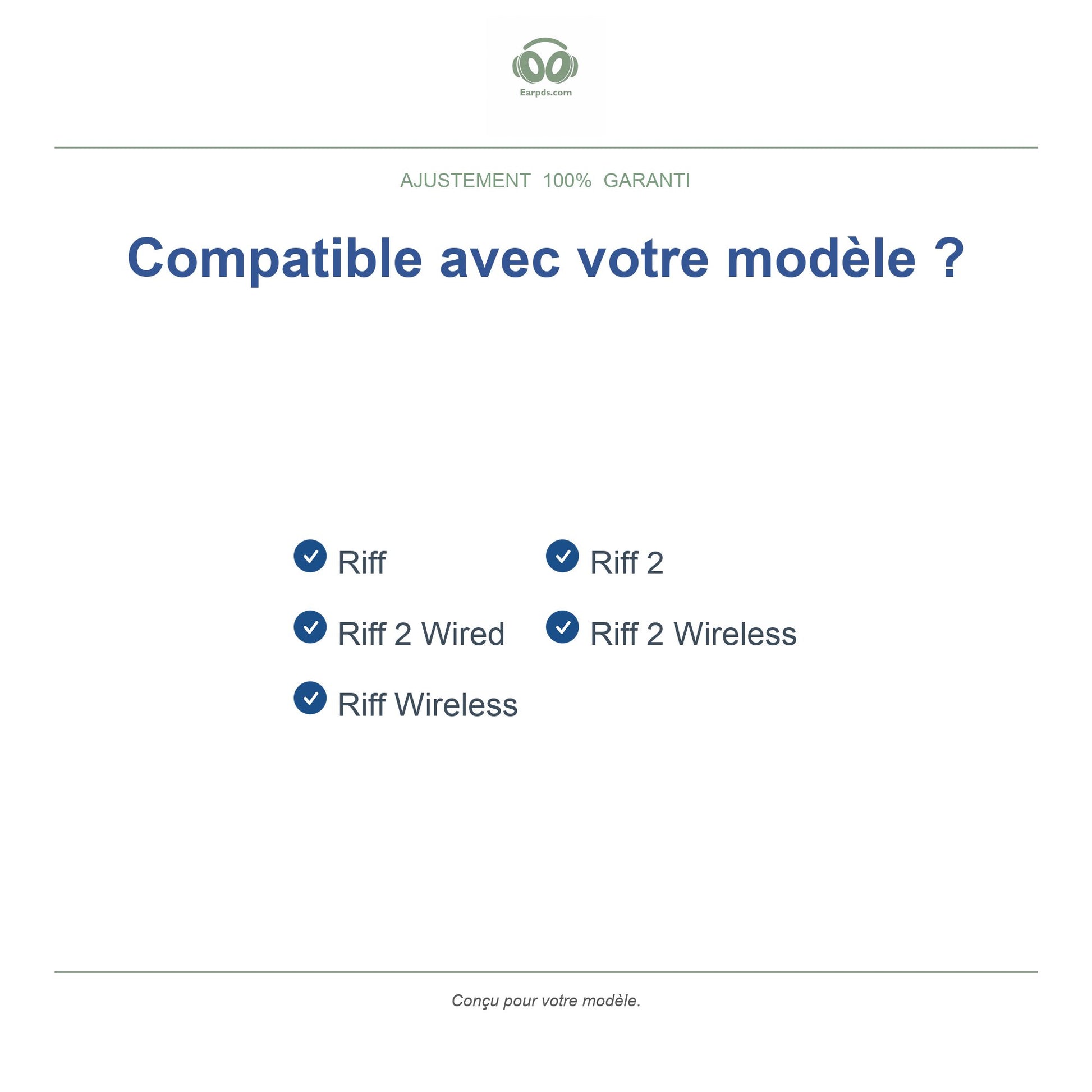 Coussinets pour Skullcandy Riff Série – Compatibles avec Riff, Riff Wireless, Riff 2 et plus