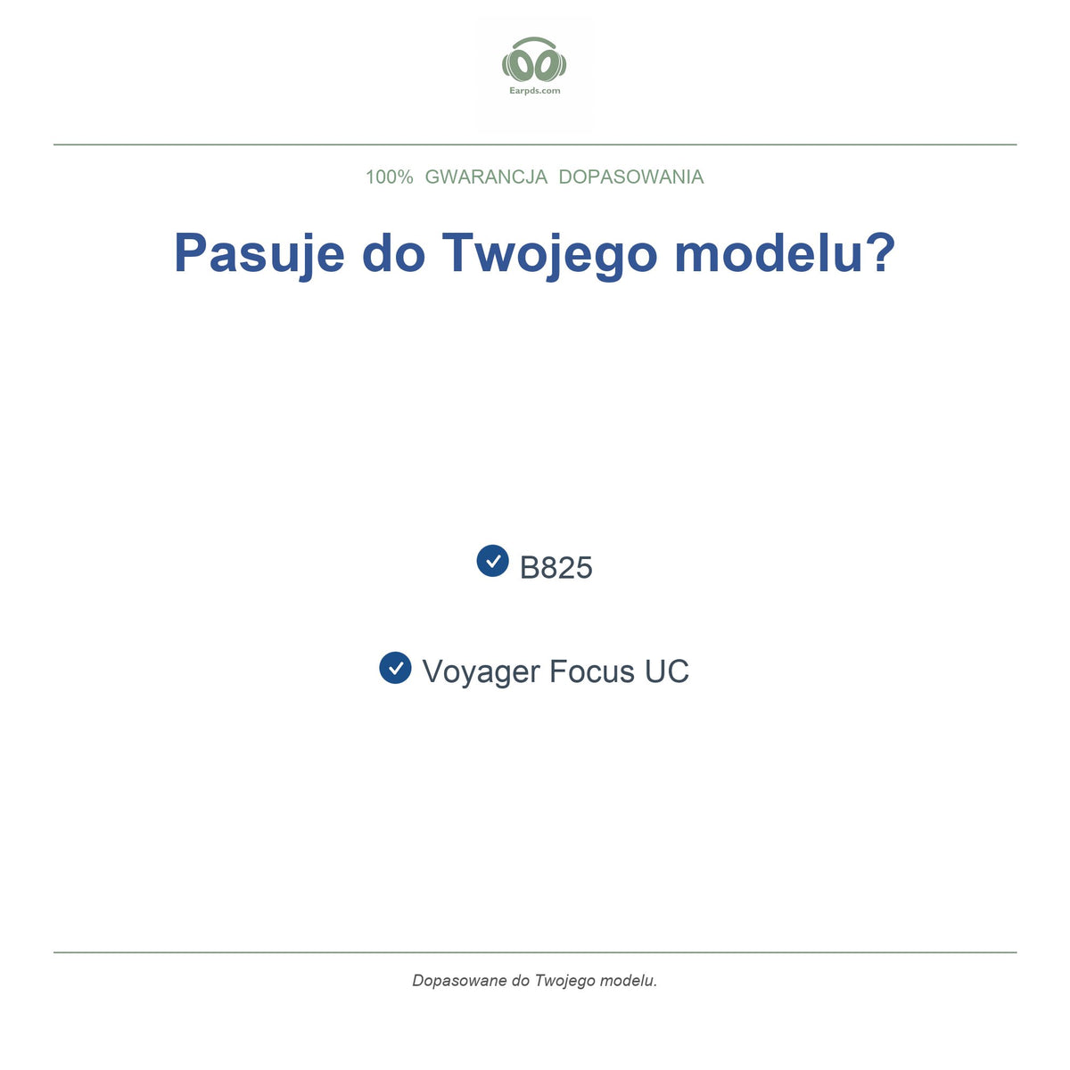 Gąbki do słuchawek Poly Voyager Focus UC, kompatybilne modele