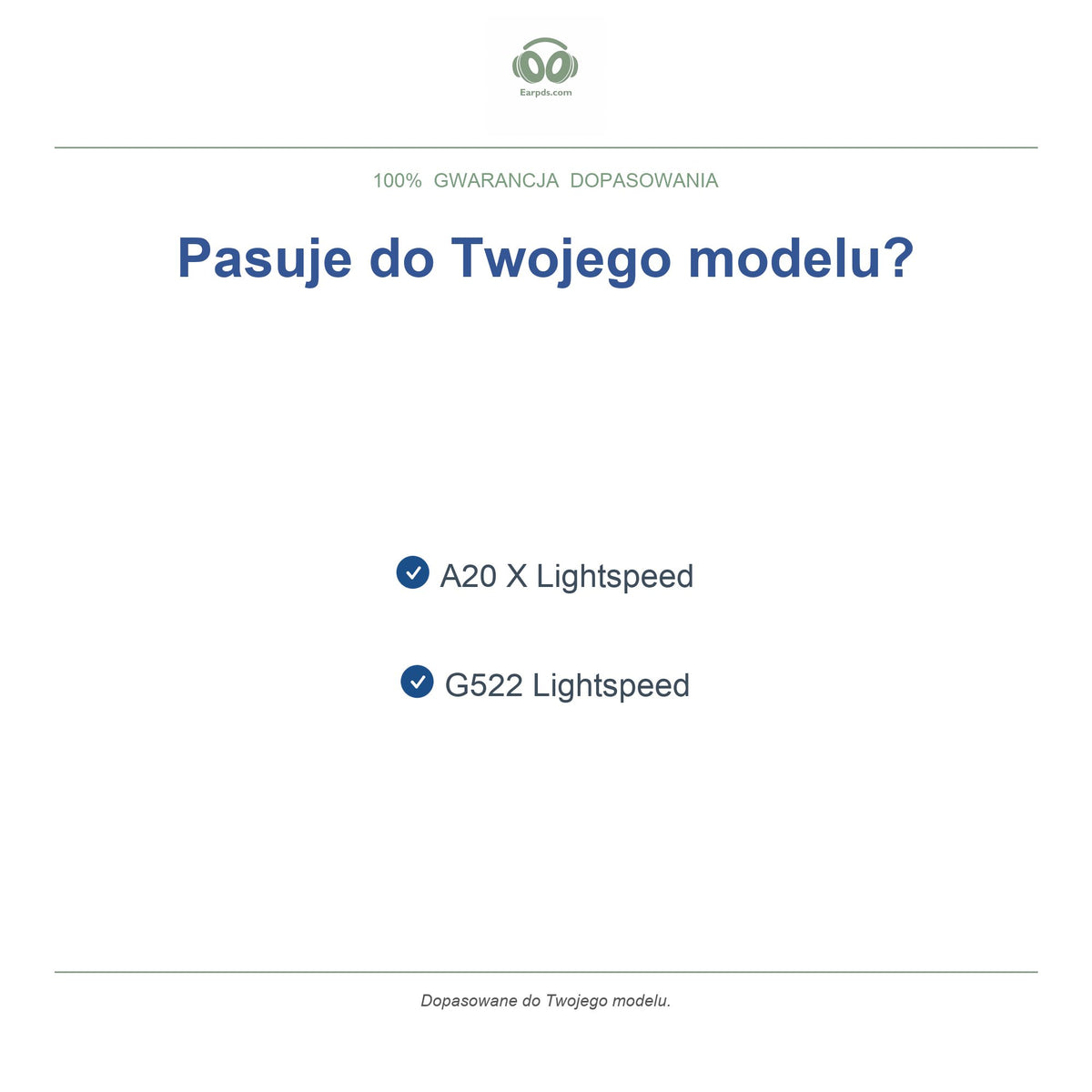 Wymienne gąbki do słuchawek Logitech G522 / A20 X, kompatybilne modele
