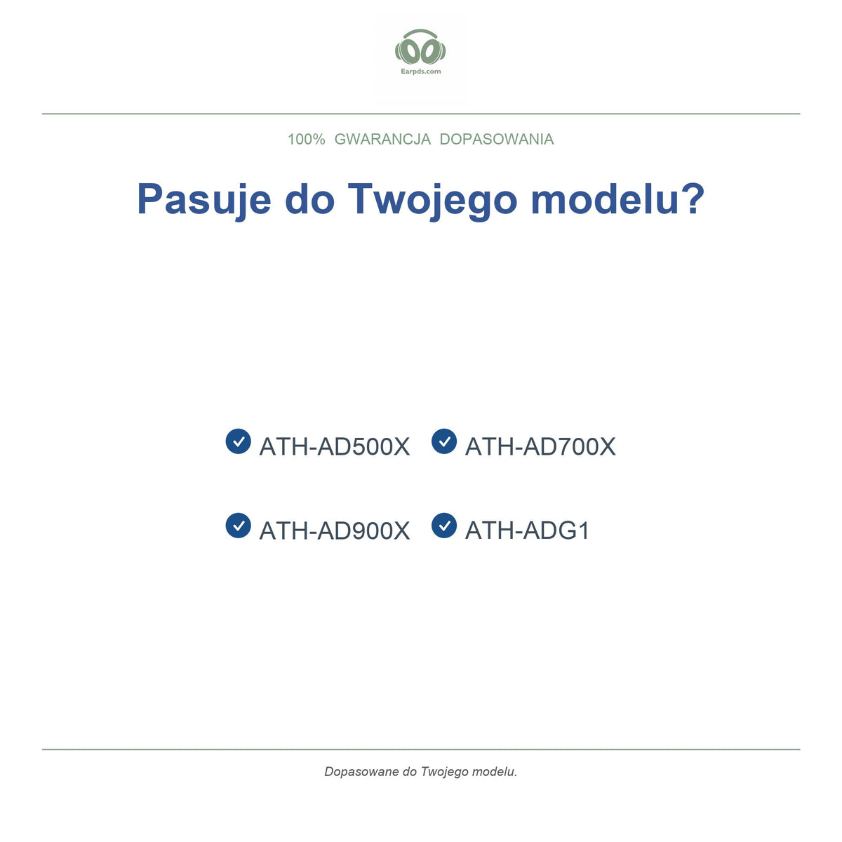 Gąbki do słuchawek Audio-Technica AD Series, wymienne, kompatybilne modele