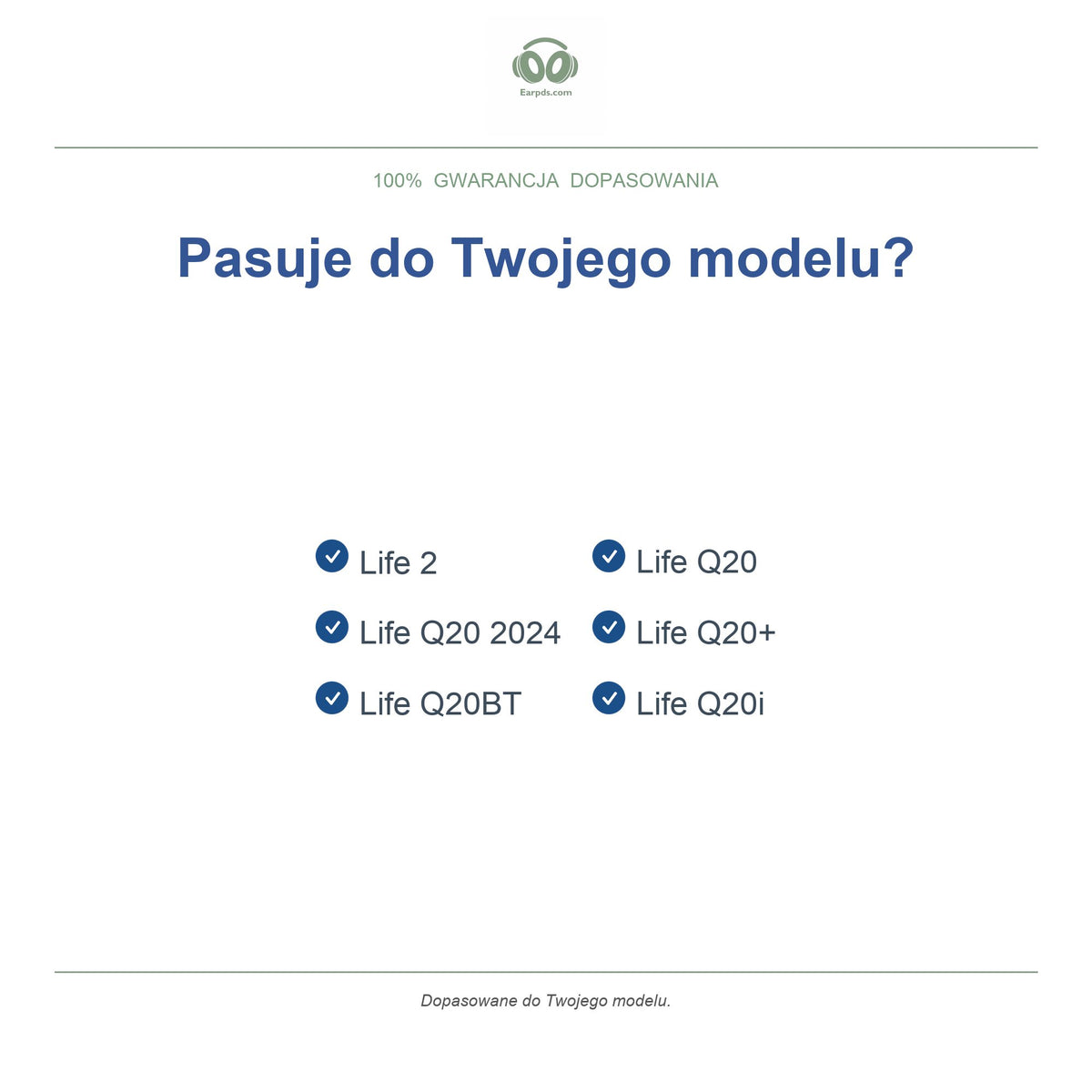 Gąbki do słuchawek Soundcore Life Q20 Series | Pasują do Life Q20, Life Q20+, Life Q20i i innych