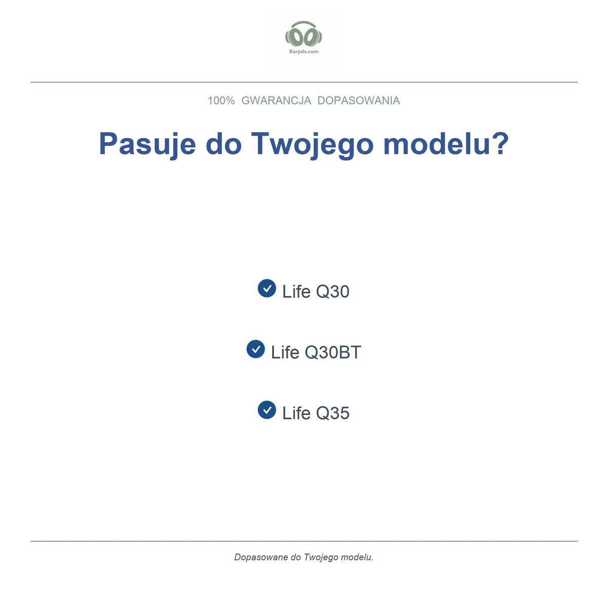 Gąbki do słuchawek Soundcore Life Q30 / Q35 | Pasują do Life Q30, Life Q30BT, Life Q35
