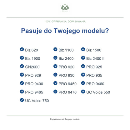 Gąbki do słuchawek Jabra PRO 920/930 & Biz Series, kompatybilne modele